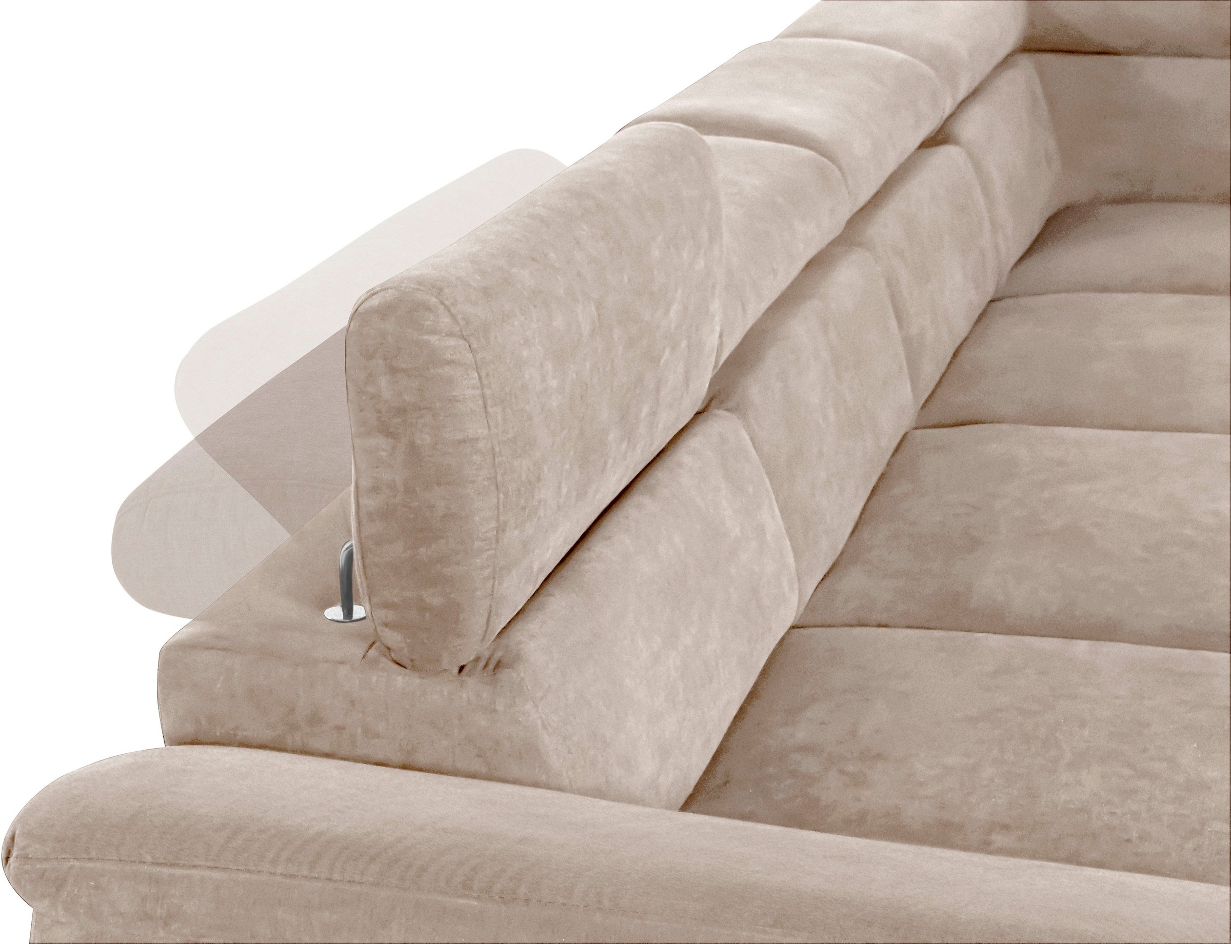 COTTA Polstergarnitur »Komaris U-Form, B: 320 bzw. 100 cm (Set: Wohnlandschaft & Hocker)«, (Set), mit Kopfteilverstellung, optional Bettfunktion, Bettkasten & Licht