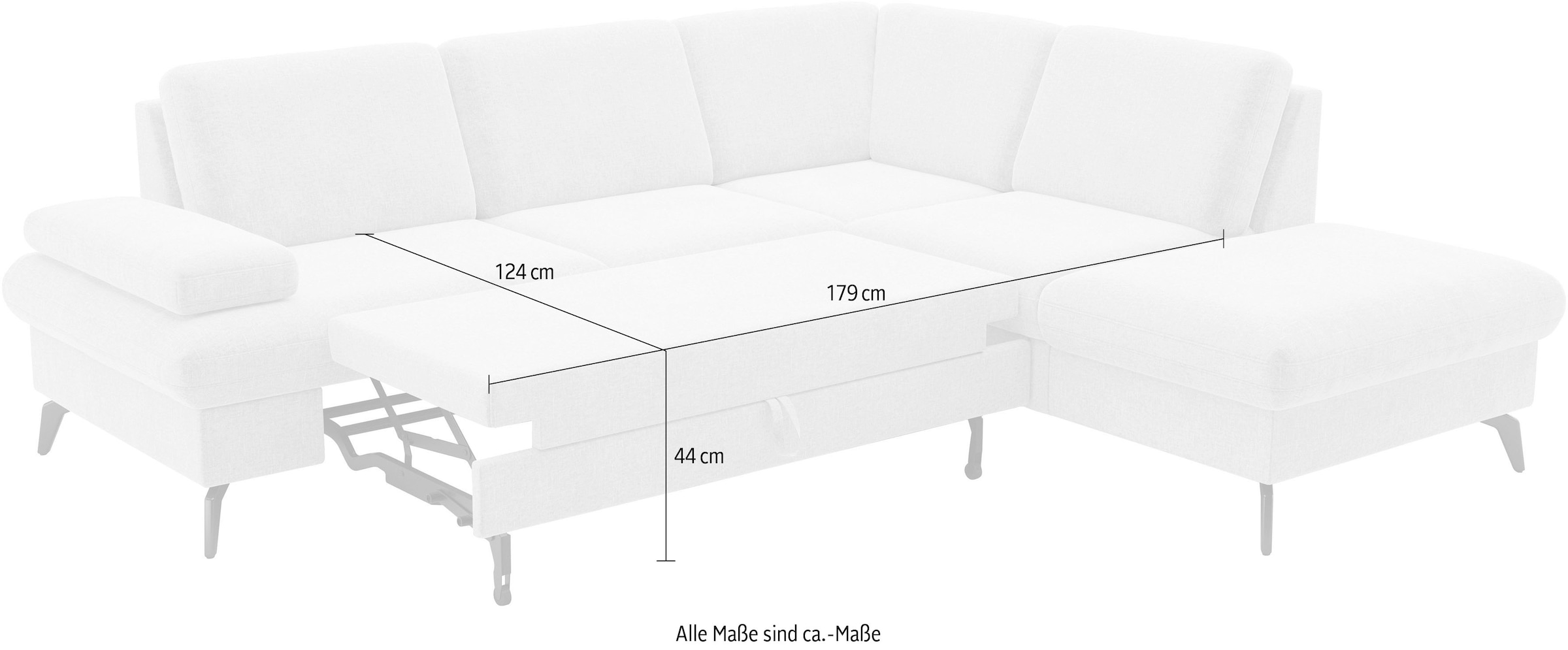 sit&more Ecksofa »Morris Jubi L-Form«, inkl. Armteilfunktion und 1 Zierkissen, wahlweise mit Bettfunktion