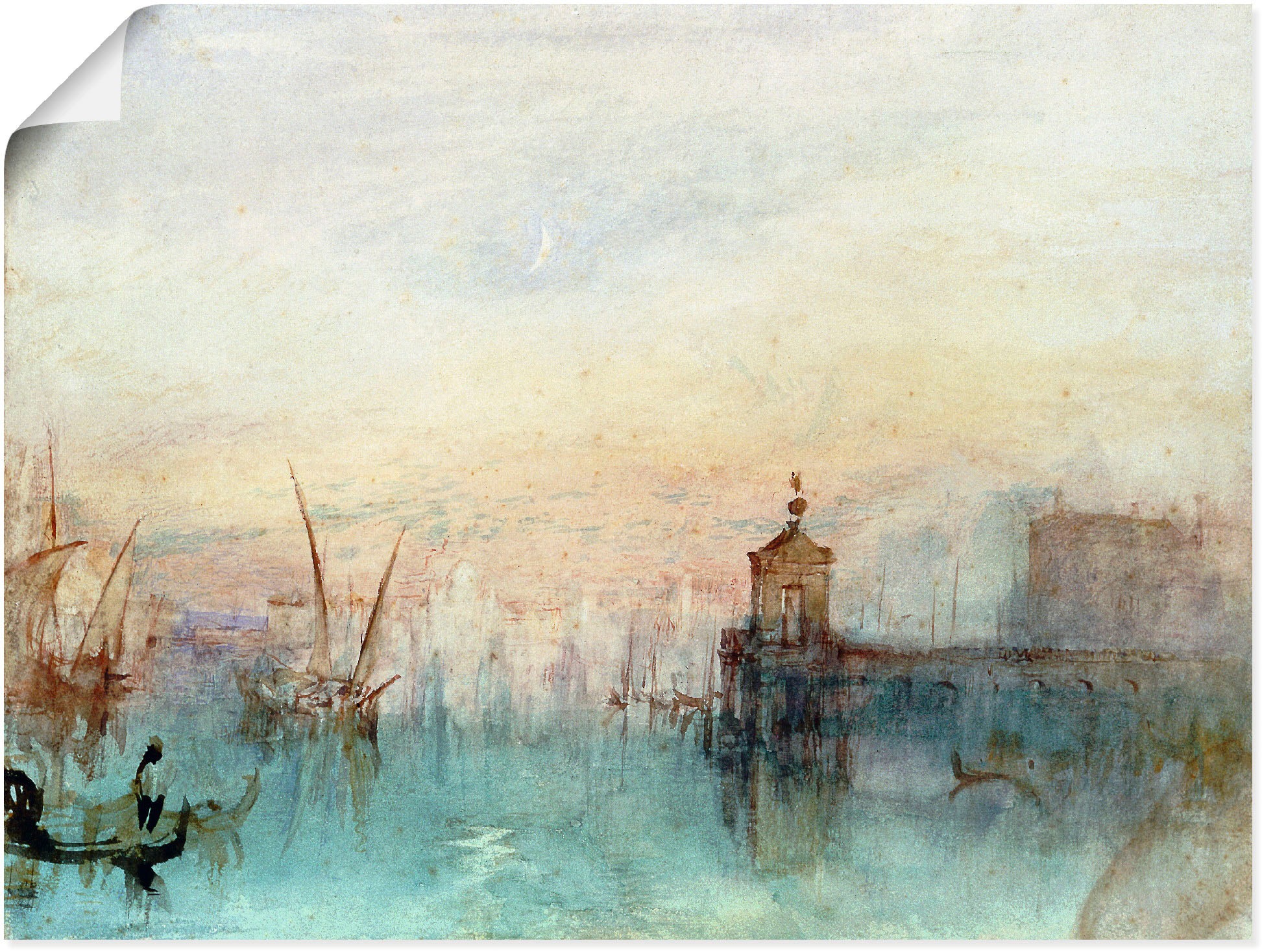 Artland Wandbild "Venedig mit erster Mondsichel.", Gewässer, (1 St.), als L günstig online kaufen