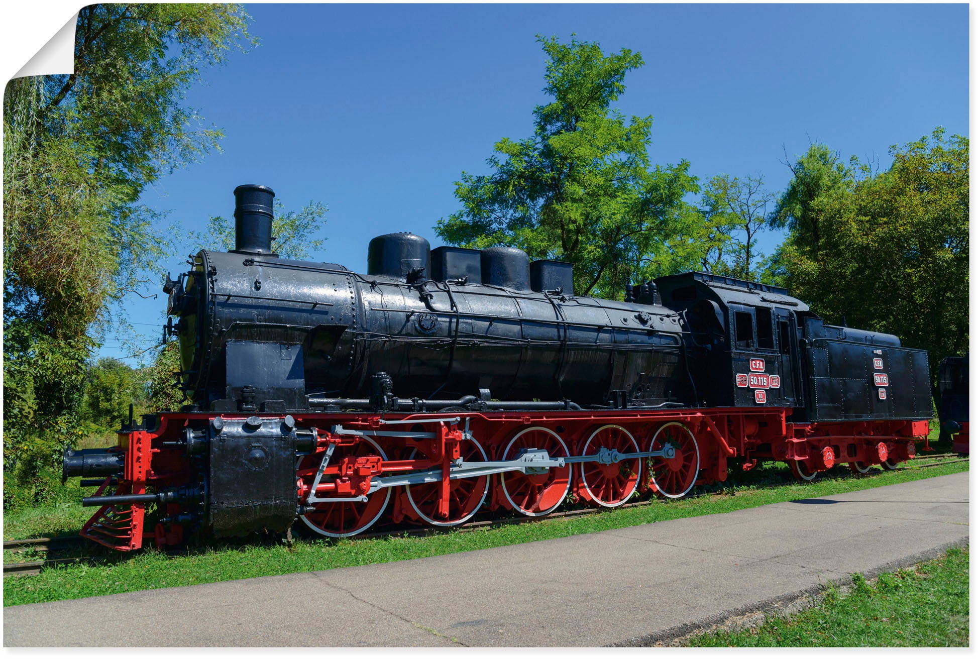 Artland Wandbild »CFR 50.115, Eisenbahn Museum, Resita«, Zugbilder, (1 St.), als Alubild, Leinwandbild, Wandaufkleber oder Poster in versch. Größen