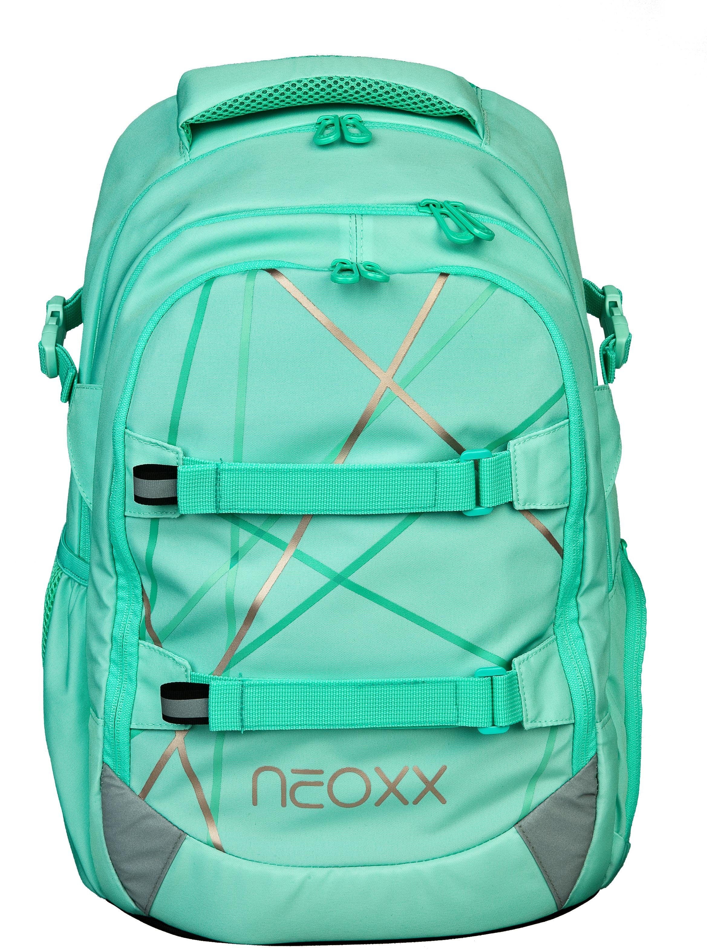 neoxx Schulrucksack »Active, Mint to be«, reflektierende Details, aus recycelten  PET-Flaschen kaufen | BAUR
