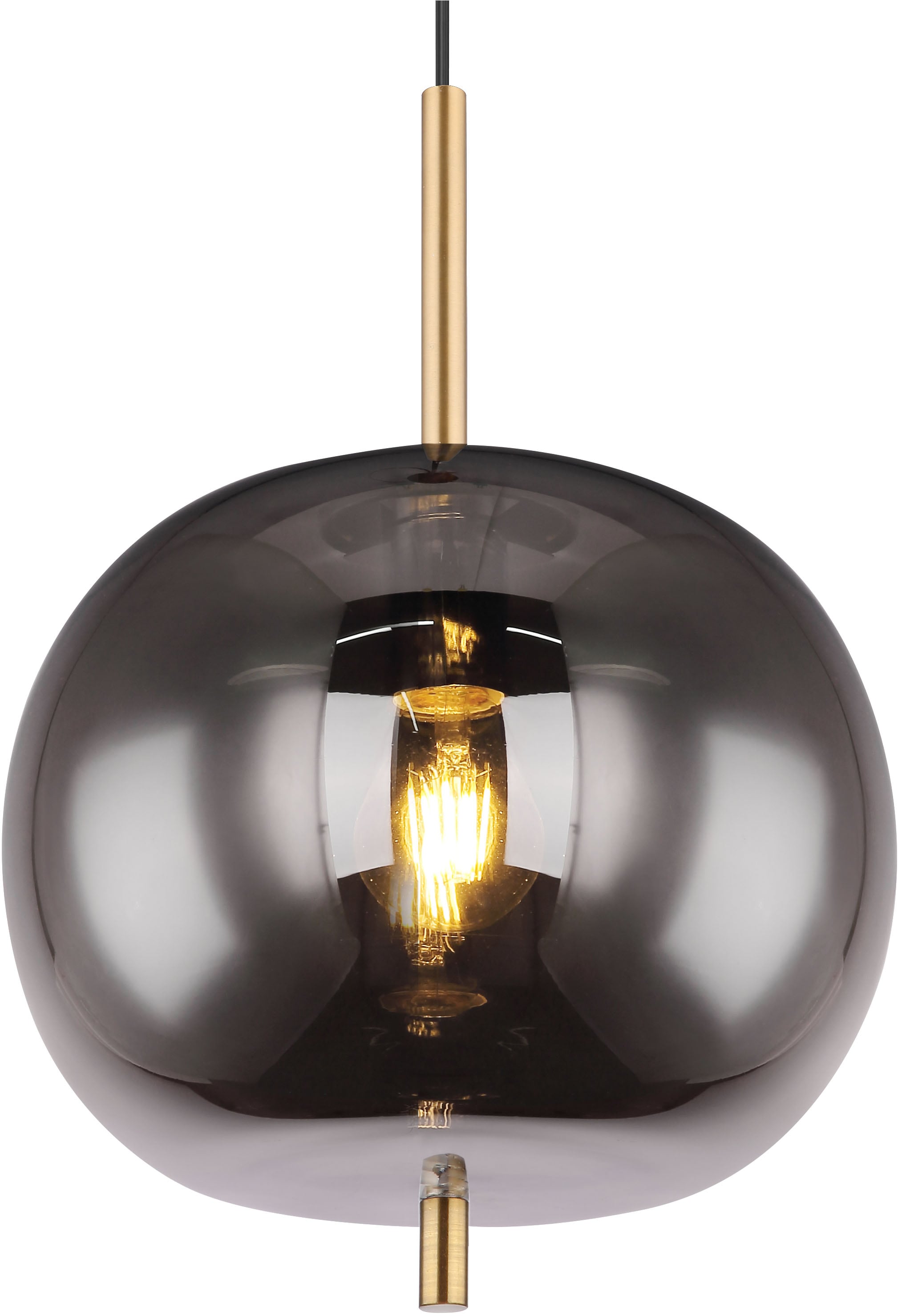 GLOBO LIGHTING Hängeleuchte »BLACKY I«, Leuchtmittel E27 | ohne Leuchtmittel, Hängelampe/Pendelleuchte/Glas rauchfarben/Höhe kürzbar/Esstisch