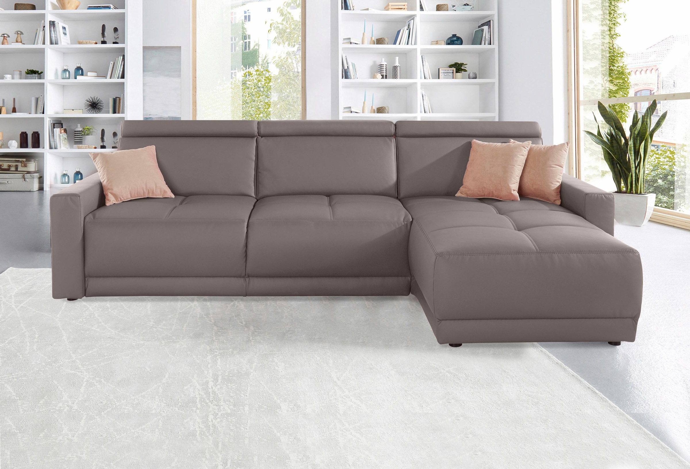 DOMO collection Ecksofa "Ava mit moderner Sitzheftung & toller Doppelnaht, günstig online kaufen