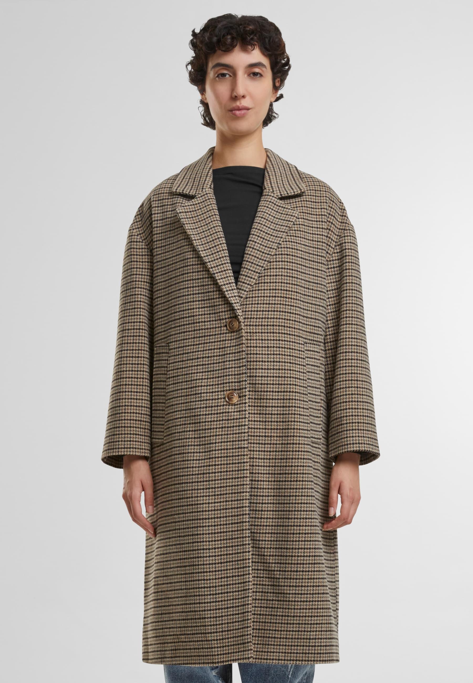 URBAN CLASSICS Winterjacke »Urban Classics Ladies Oversized Plaid Coat«, (1 St.), ohne Kapuze