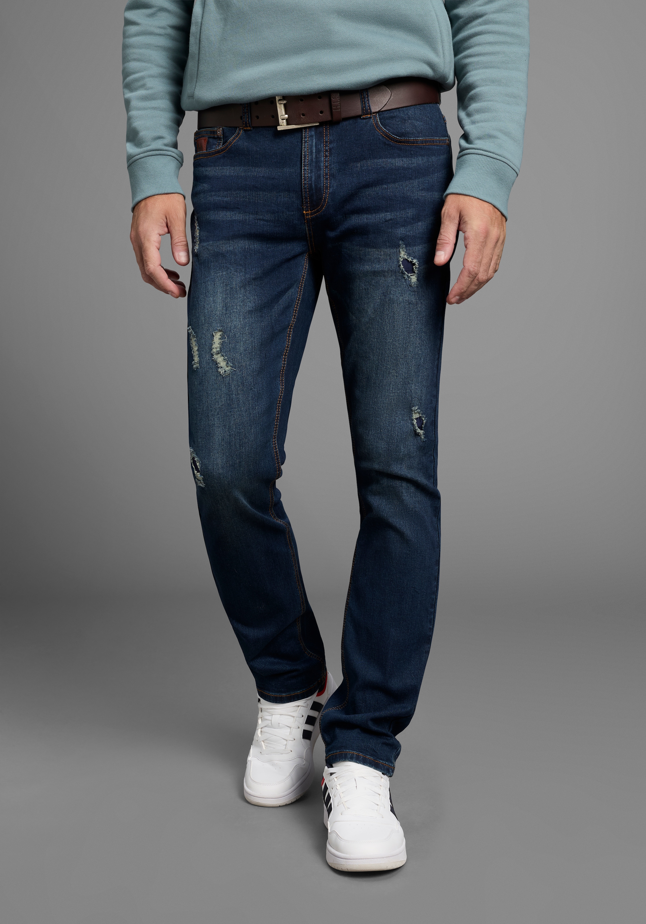 Bruno Banani Straight-Jeans "Hutch", gerade Beinform, teilweise mit modisch günstig online kaufen