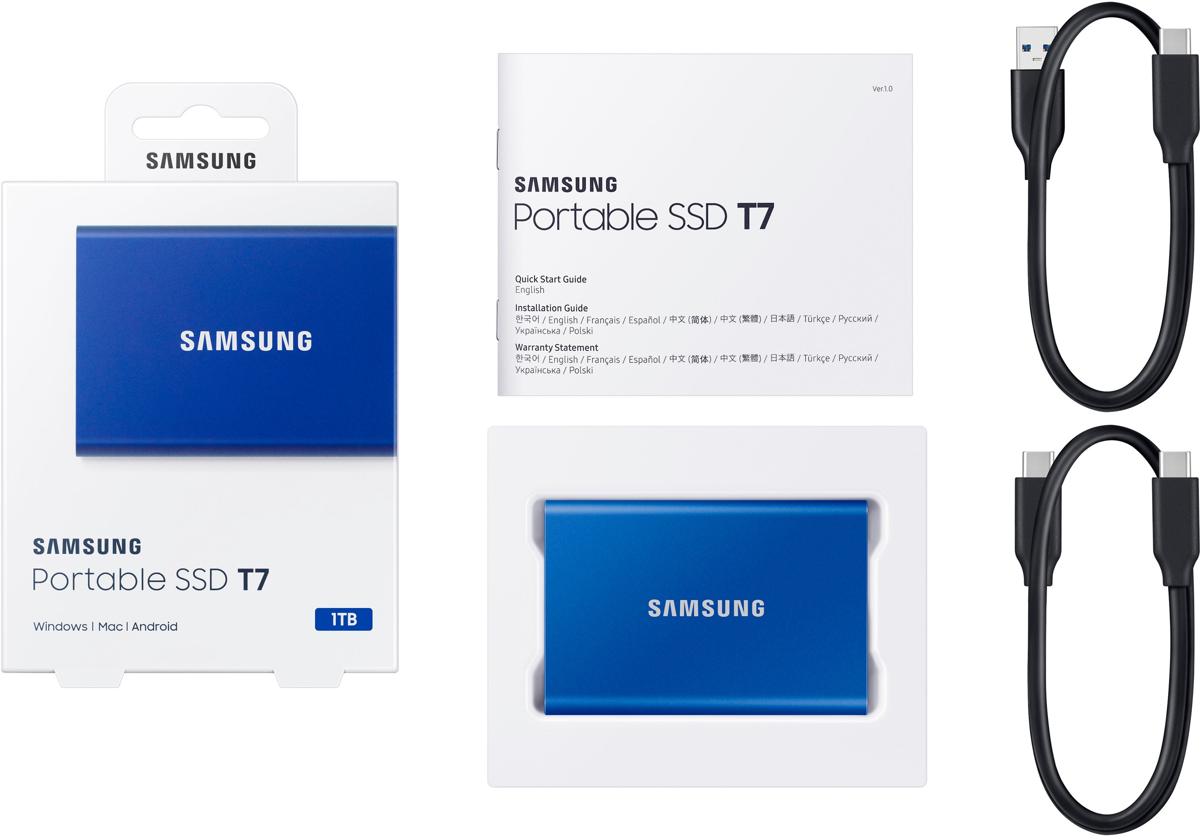 Samsung externe SSD »Portable SSD T7«, Anschluss USB 3.1-USB 3.2