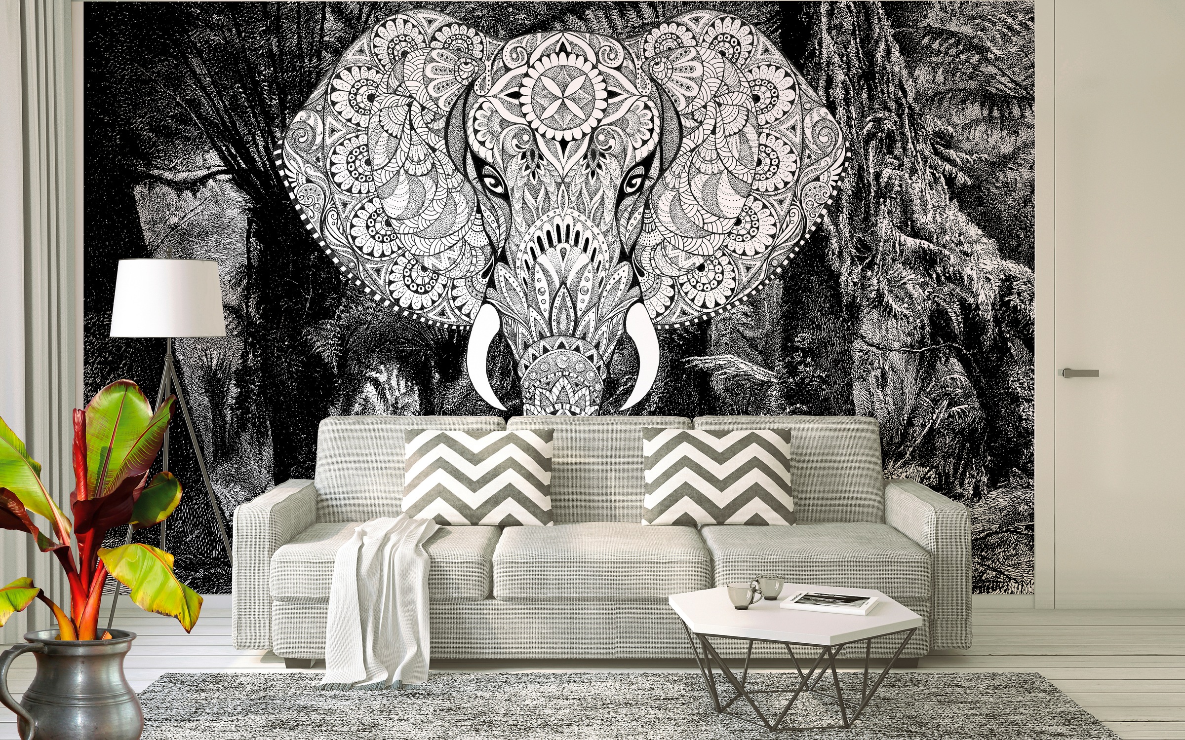 Architects Paper Fototapete »Atelier 47 Elephant Head 1«, orientalisch, Vlies, Wand, Schräge, Decke