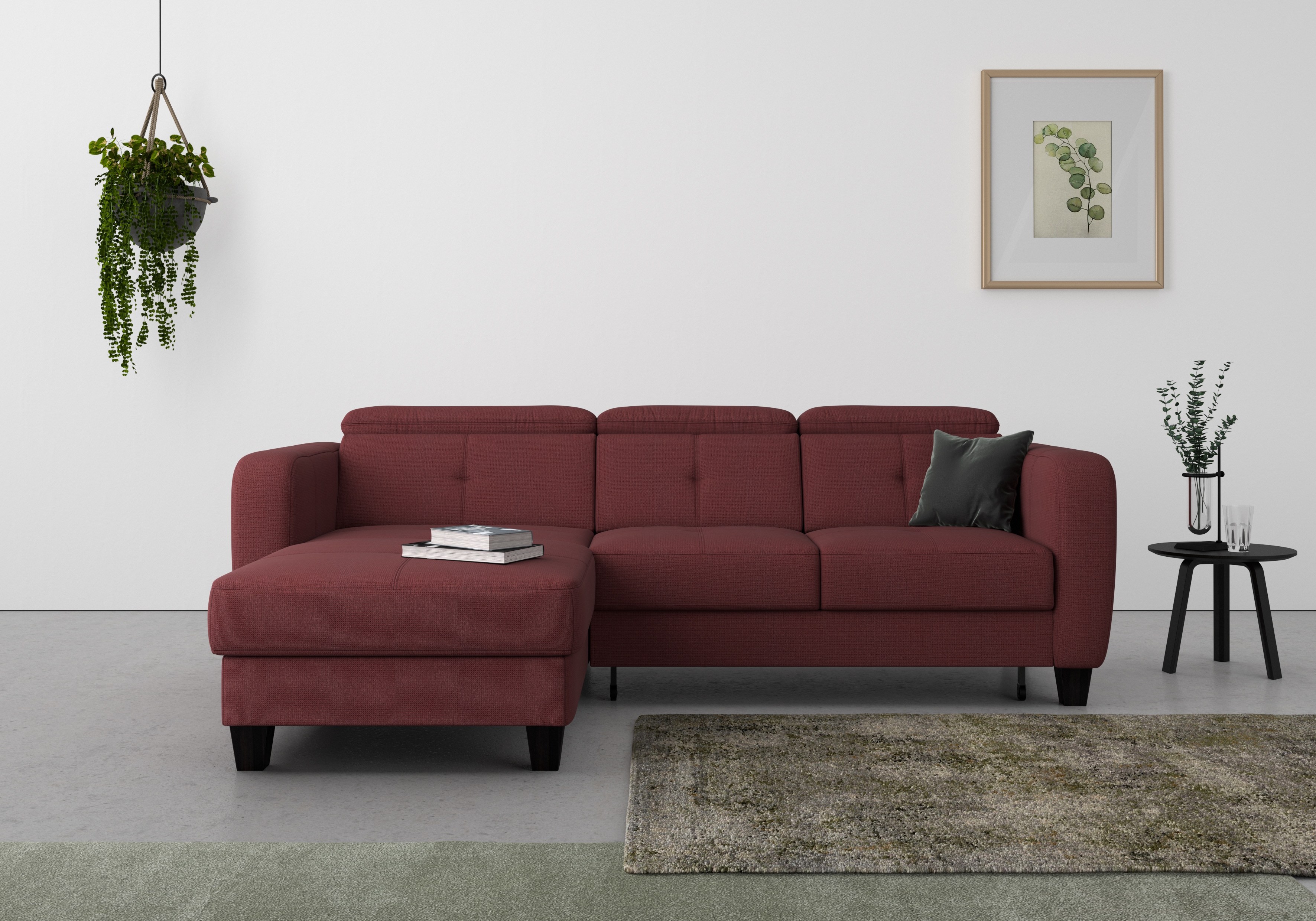 sit&more Ecksofa "Belluci L-Form" inklusive Federkern, wahlweise mit Schlaffunktion und Bettkasten