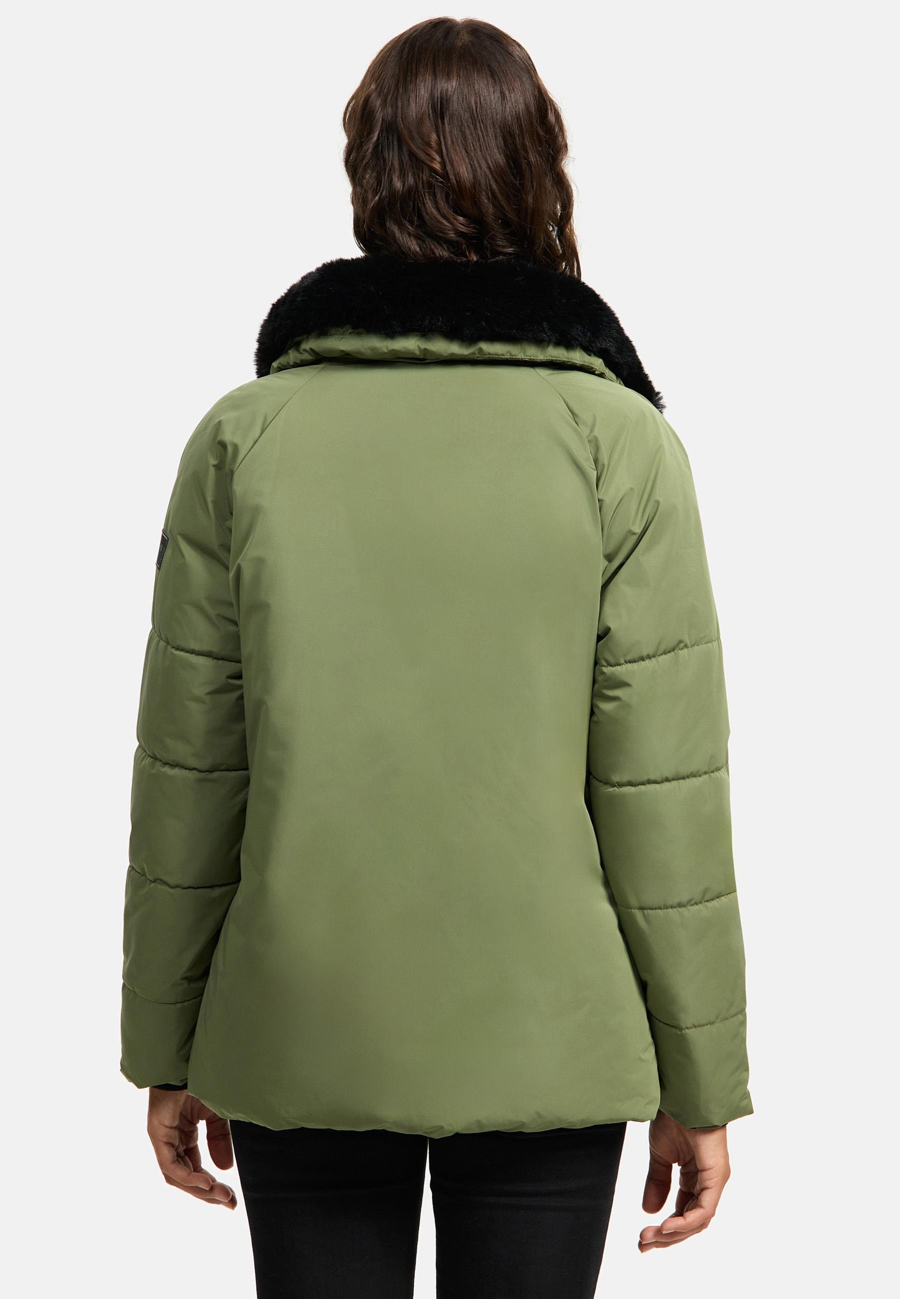 Navahoo Winterjacke »Frostii XIV«, ohne Kapuze, modische Damen Winter Steppjacke mit Kunstfellkragen
