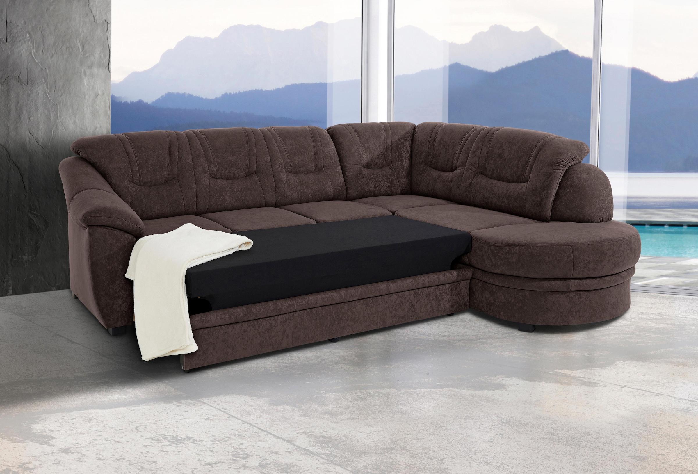 sit&more Ecksofa "Savoni L-Form", wahlweise mit Bettfunktion