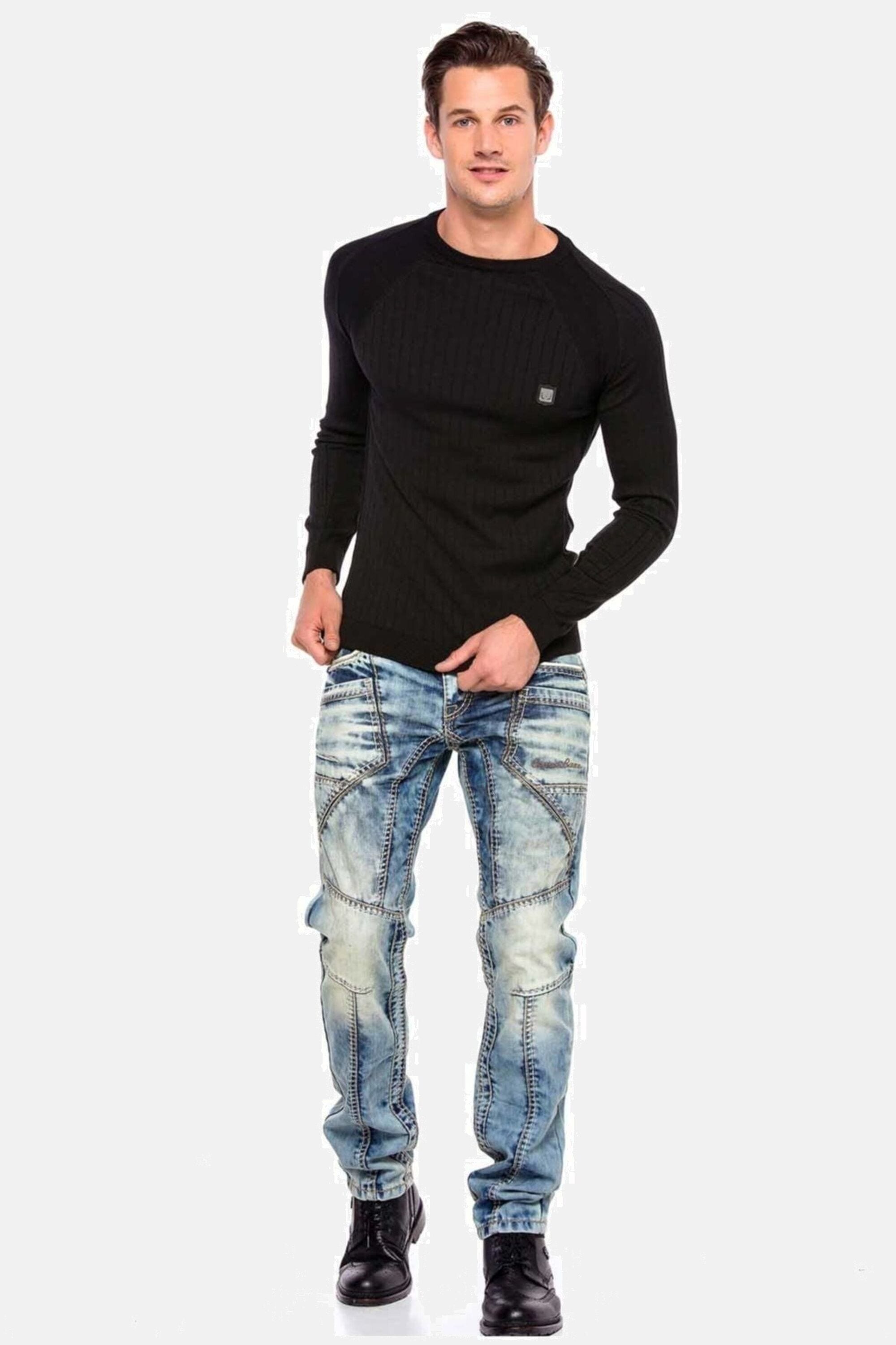 Cipo & Baxx 5-Pocket-Jeans »Jeans«, mit modernen Ziernähten, CD535