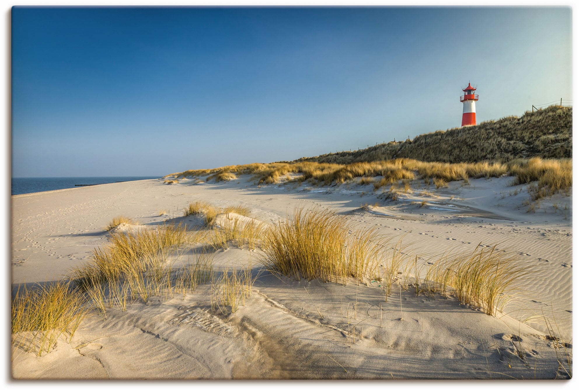 bestellen BAUR Artland Wandbild Größen Wandaufkleber versch. oder als in Alubild, Leinwandbild, Poster | List-Ost (1 »Leuchtturm Ellenbogen-Halbinsel«, Strandbilder, St.),