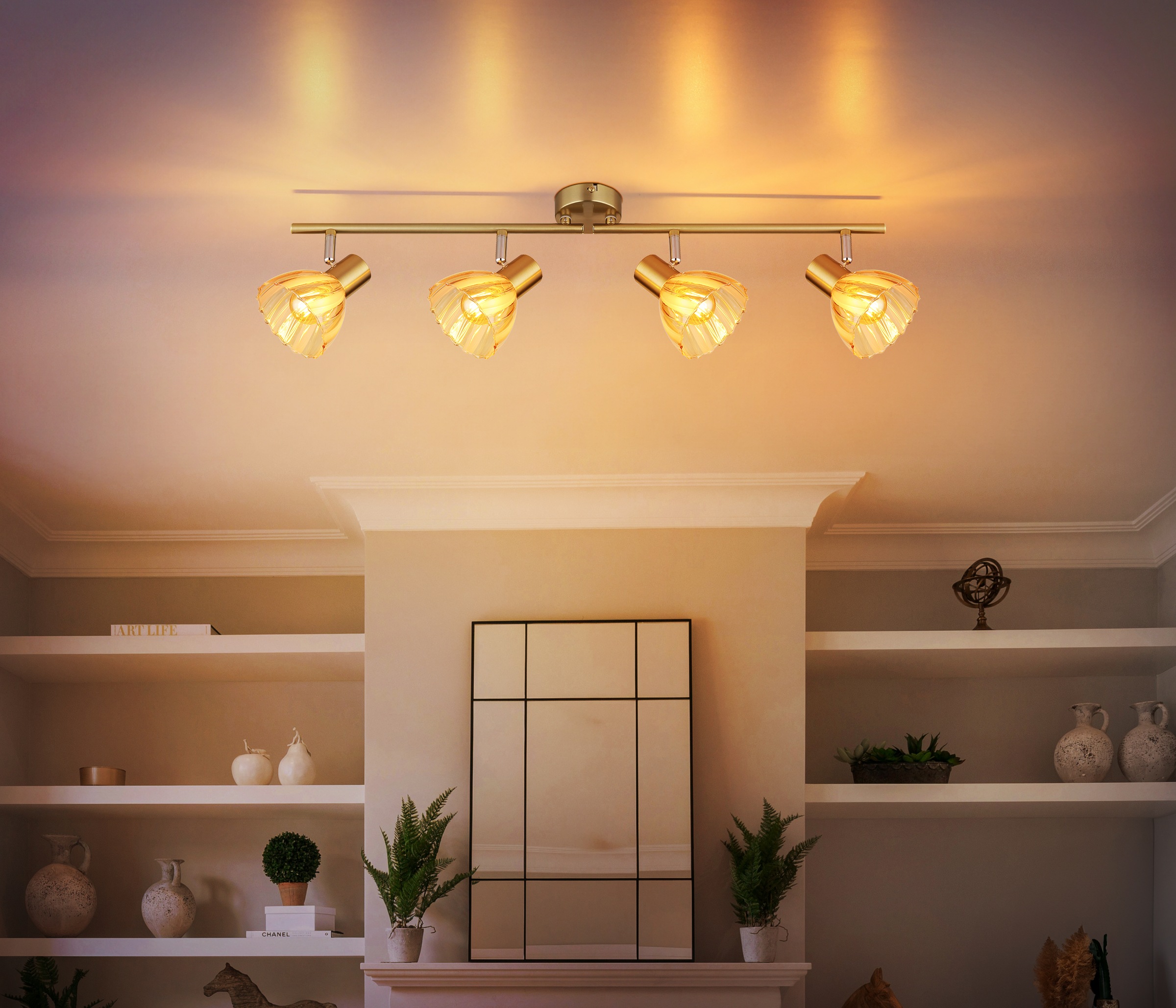 GLOBO LIGHTING Deckenspot »ZACHERY« E14 1 Stk. Strahler mit Chrom, Glas, schwenkbar