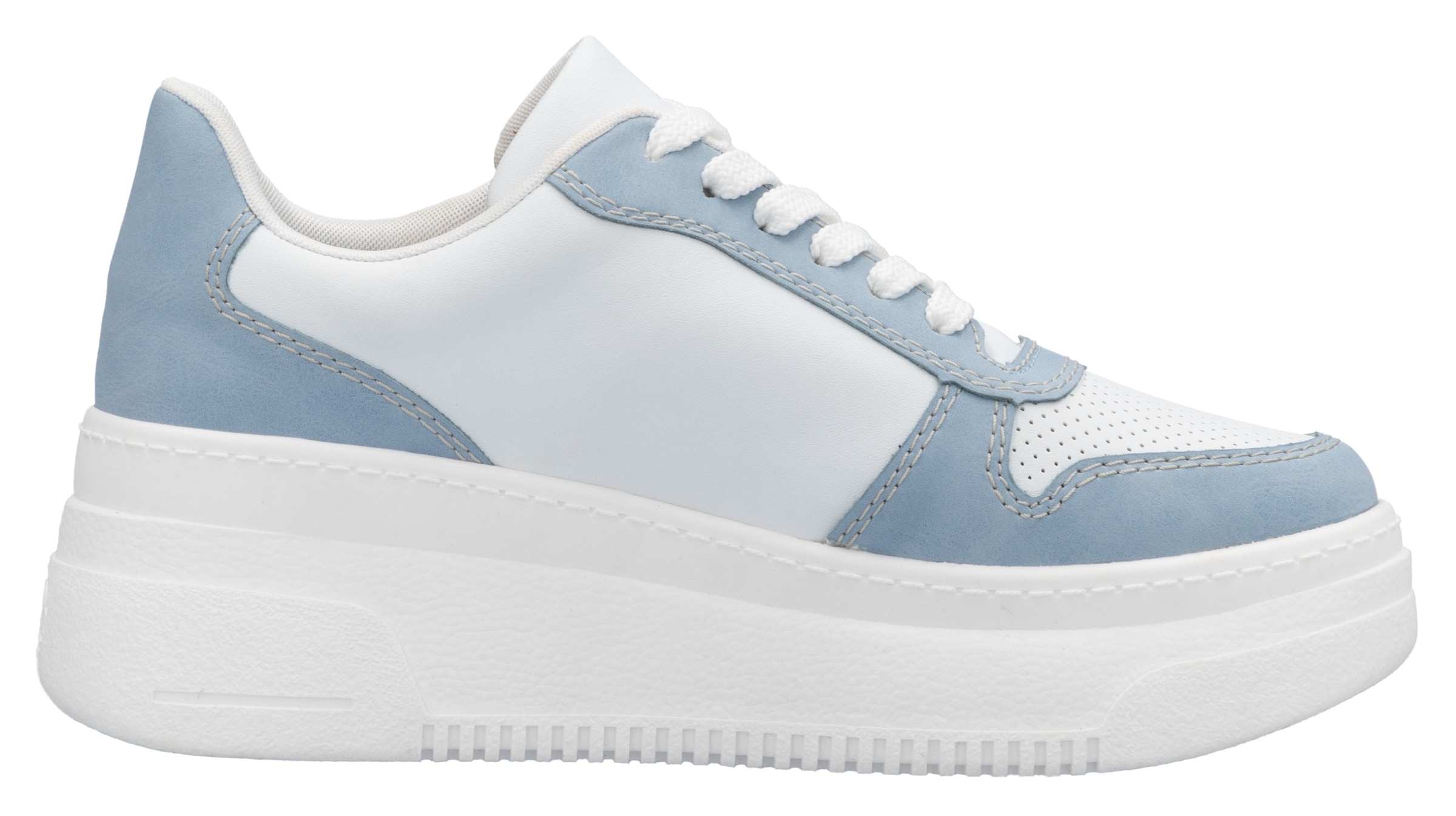Rieker Plateausneaker, Freizeitschuh, Halbschuh, Schnürschuh mit gepolstertem Schaftrand