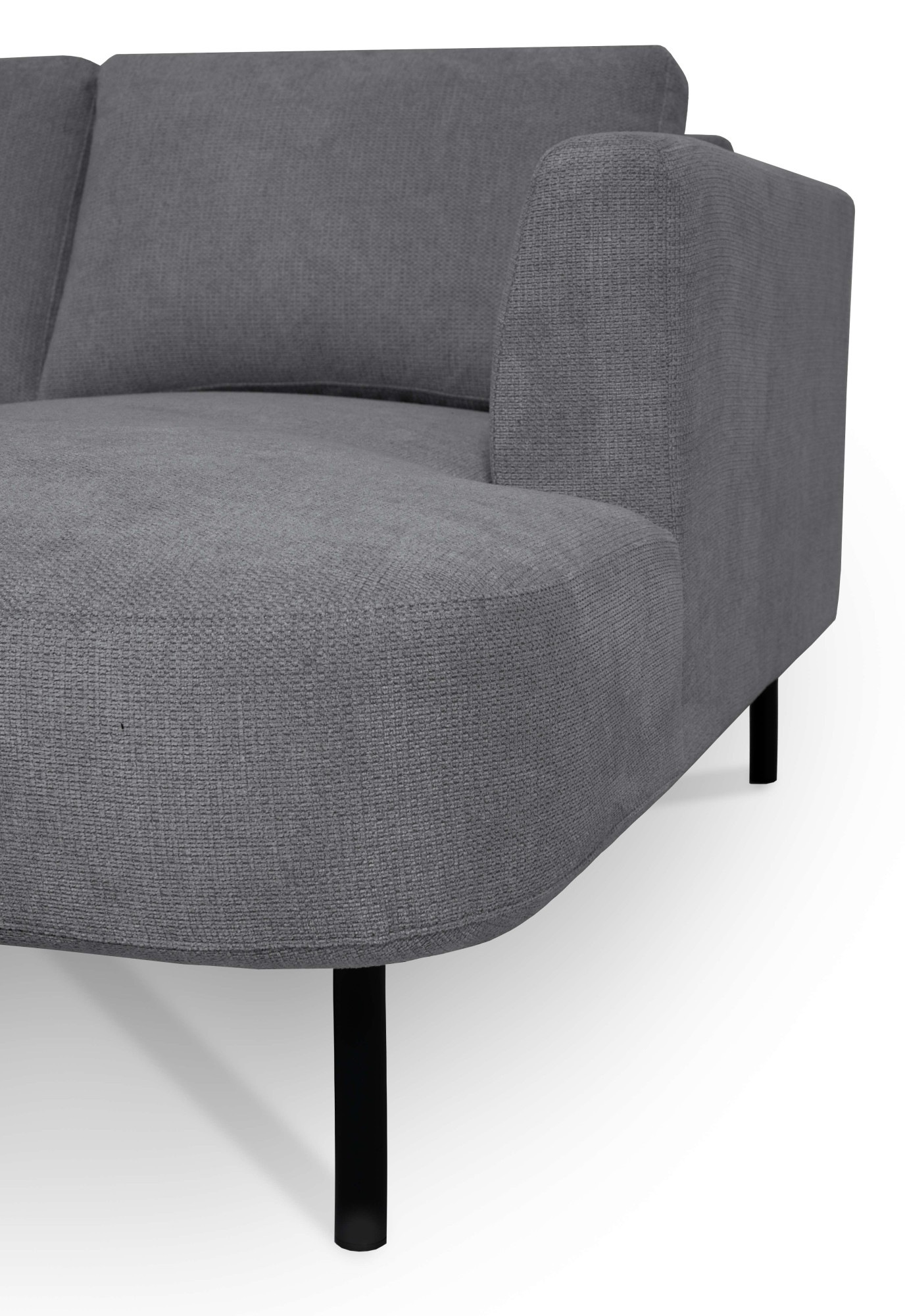 Places of Style Wohnlandschaft »Cesola«, in weichem Chenille-Stoff, Breite 327 cm, mit schwarzen Metallfüßen