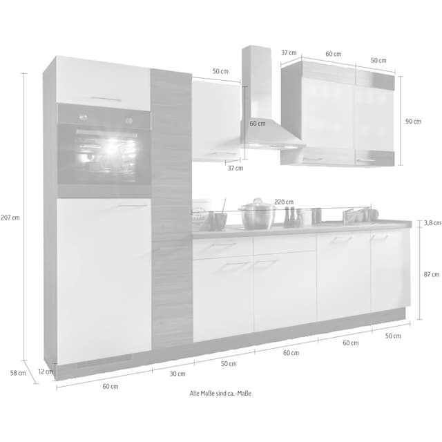 Express Küchen Küchenzeile »Trea«, vormontiert, mit Vollauszug und  Soft-Close-Funktion, Breite 310 cm kaufen | BAUR