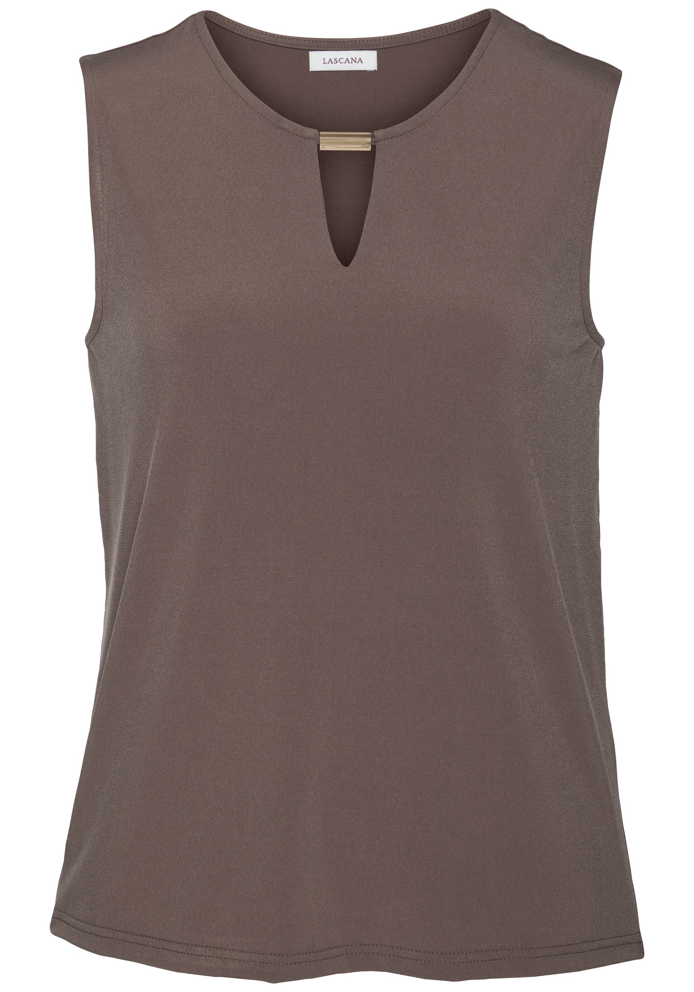 LASCANA Tanktop, aus glatter Jerseyqualität mit Cut-out, elegantes Sommertop, bügelfrei