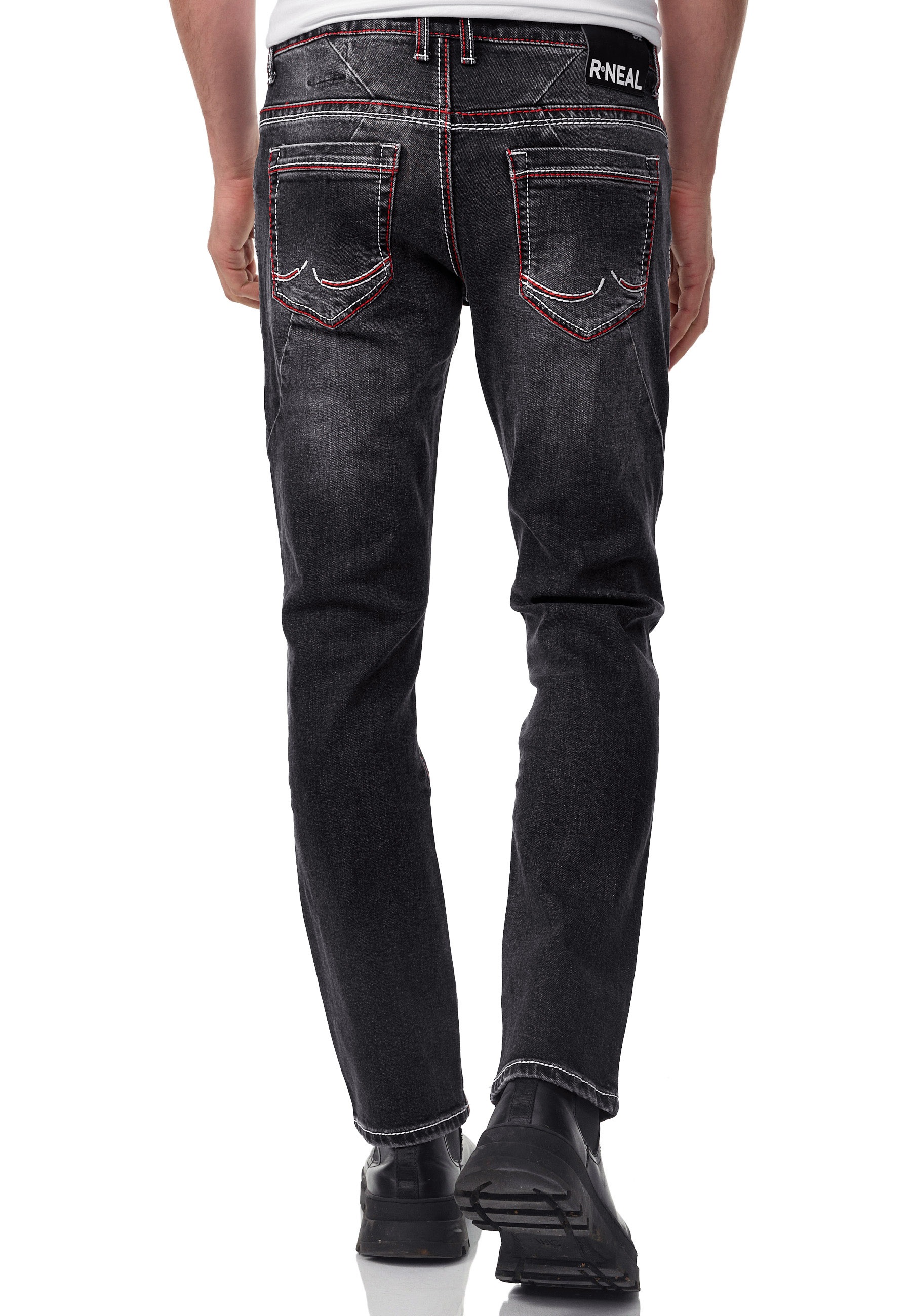 Rusty Neal Straight-Jeans »ODAR«, Mit farblich abgesetzten Ziernähten
