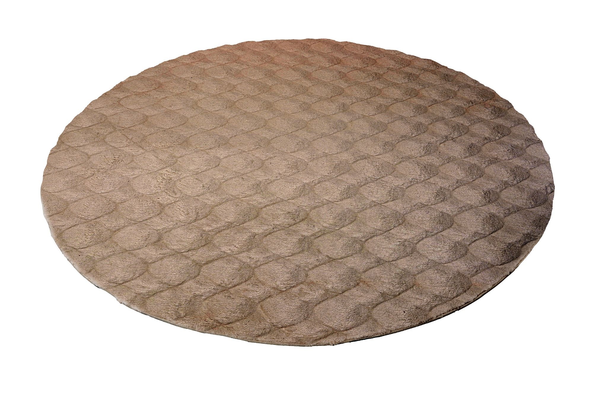 Teppich OBSESSION "Diamond Cut 800", beige (cream), H:30mm Ø:120cm, Polyester, Teppiche, Teppich, Uni Farben, Hoch-Tief Effekt, weich & kuschelig 3