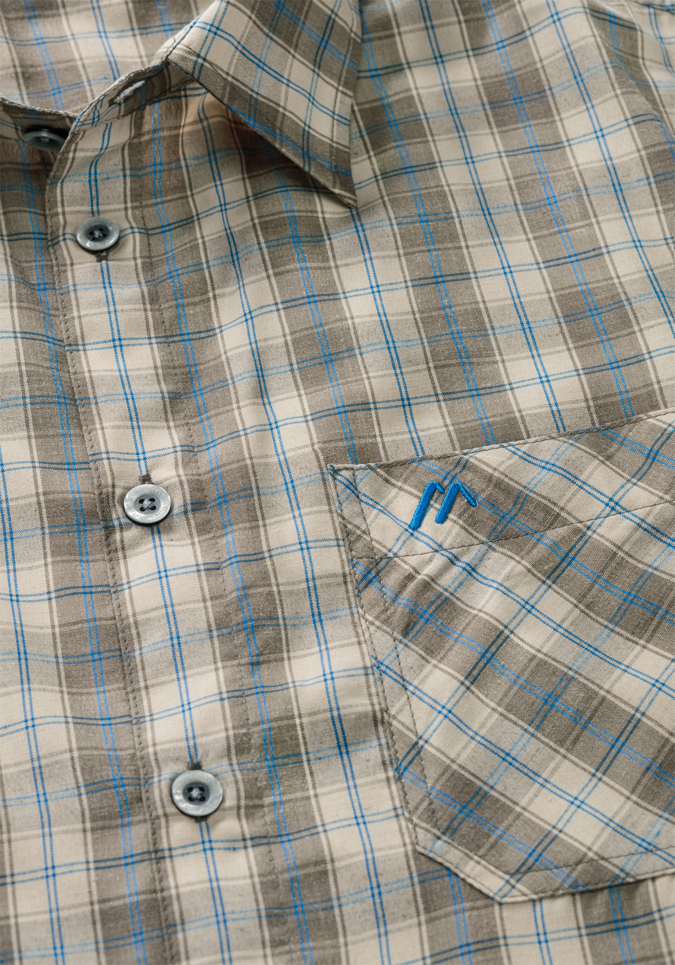 Maier Sports Funktionshemd "Mauro" Kariertes Kurzarm-Hemd für Wandern, Reis günstig online kaufen