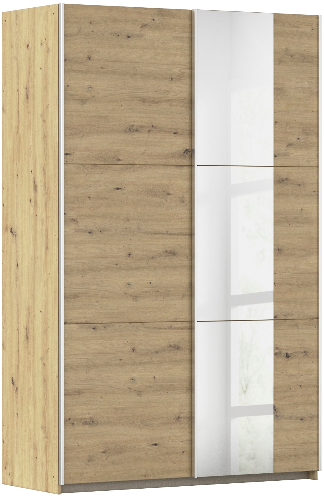 rauch Schwebetürenschrank "Kleiderschrank Drehtürenschrank Schrank Garderobe KRONACH" in 3 Ausstattungen BASIC/CLASSIC/PREMIUM, Breiten 131/175/218/261 cm, optional ohne, mit 1 oder 2 Spiegel, viel Stauraum MADE IN GERMANY