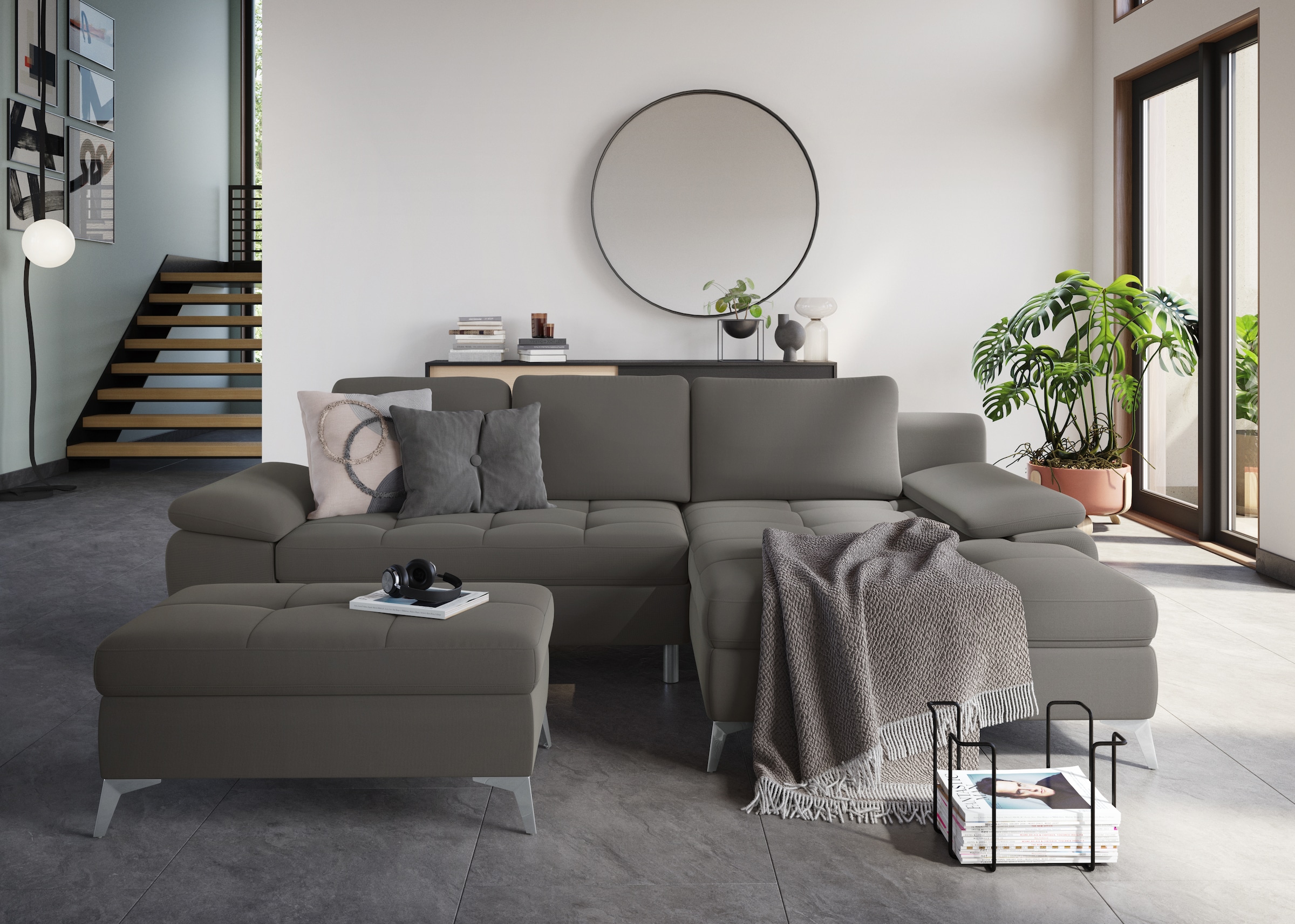 sit&more Ecksofa »Latigo L-Form«, mit Recamiere, wahlweise mit Bettfunktion und Bettkasten