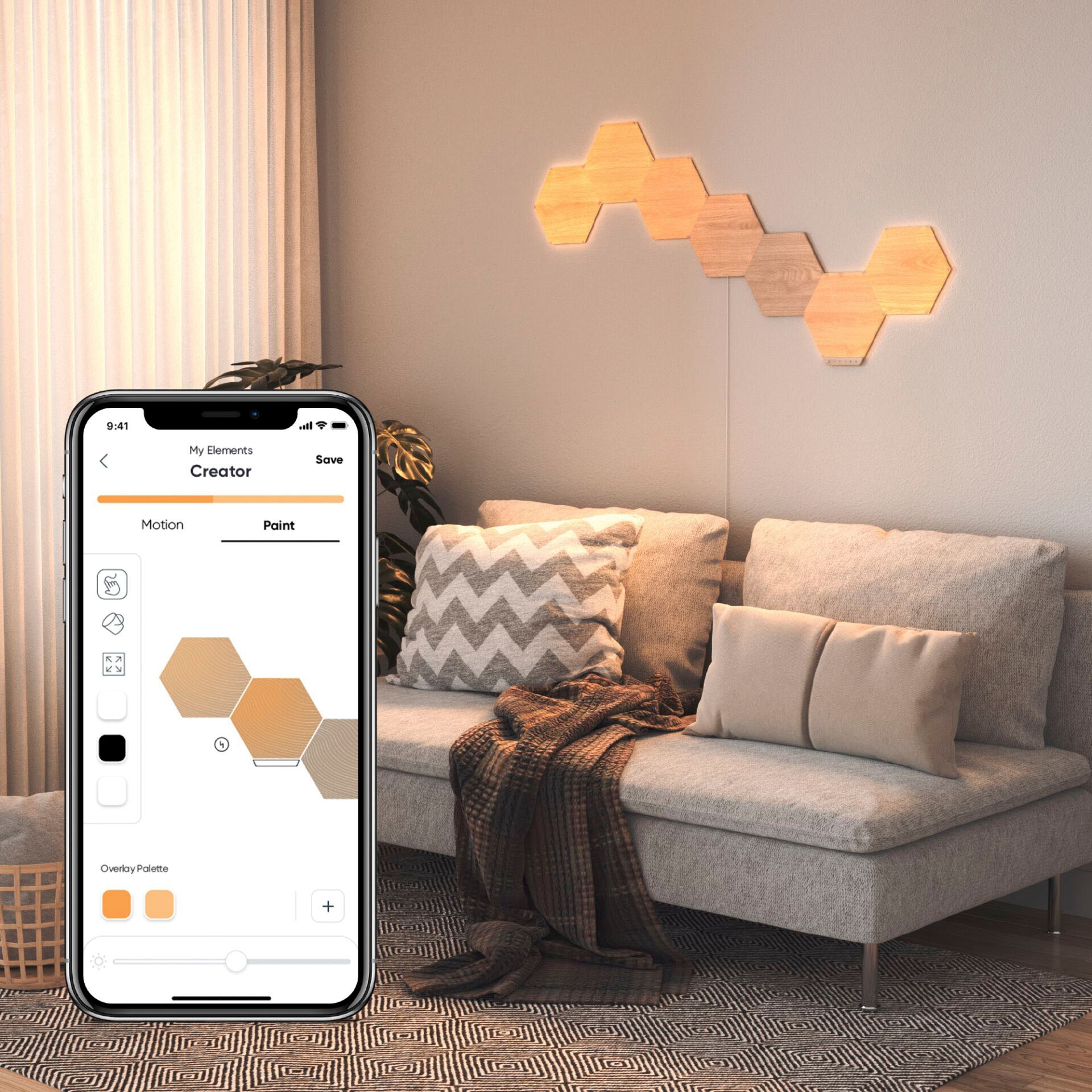nanoleaf Dekolicht Smarte »Elements Look«, elegante Wood Technologie bestellen und BAUR Beleuchtung 