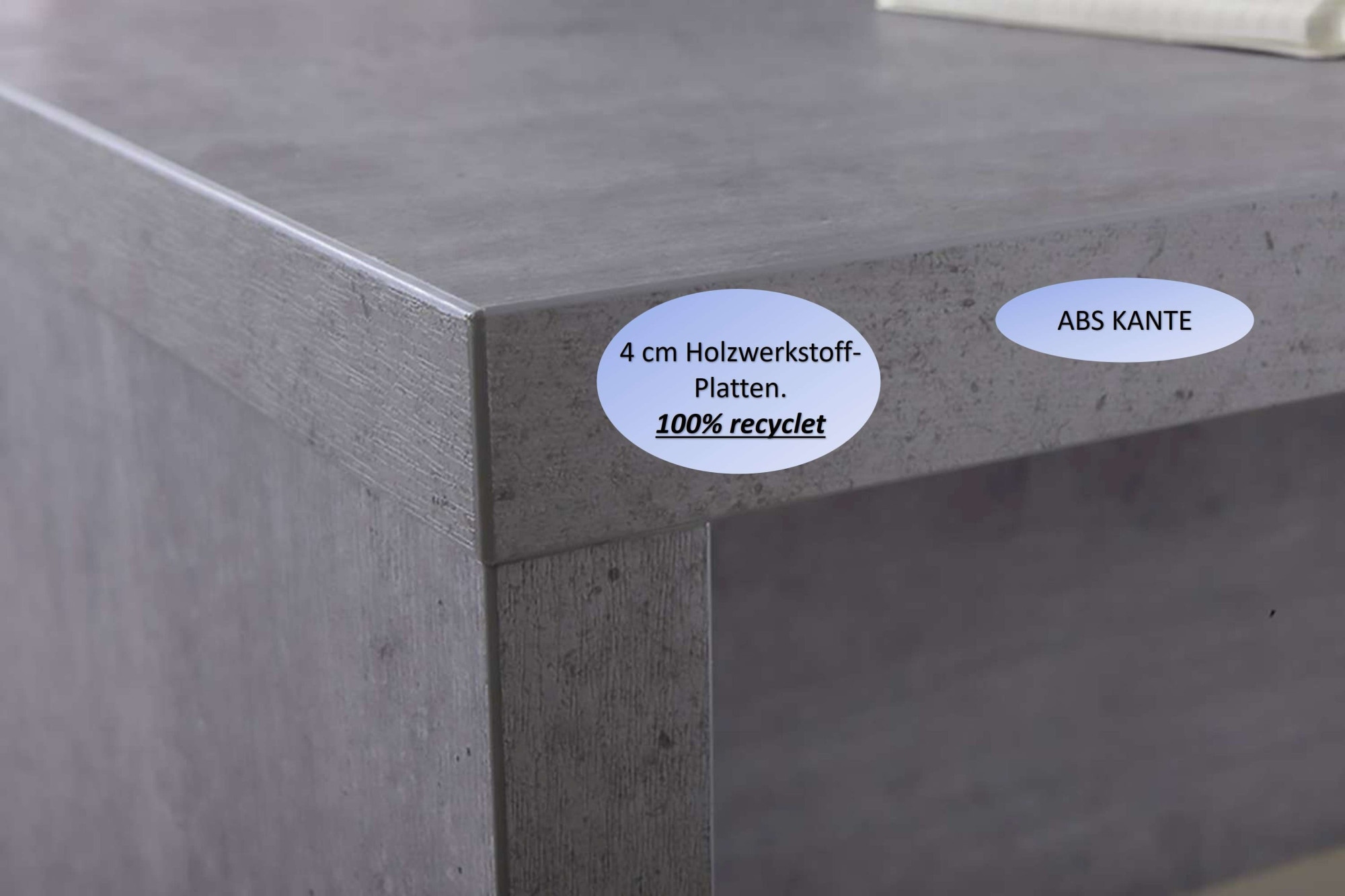 Composad Schreibtisch »PRATICO«, 4 cm Plattenstärke, Breite 180 cm, 100% recyceltes Holz, Made in Italy