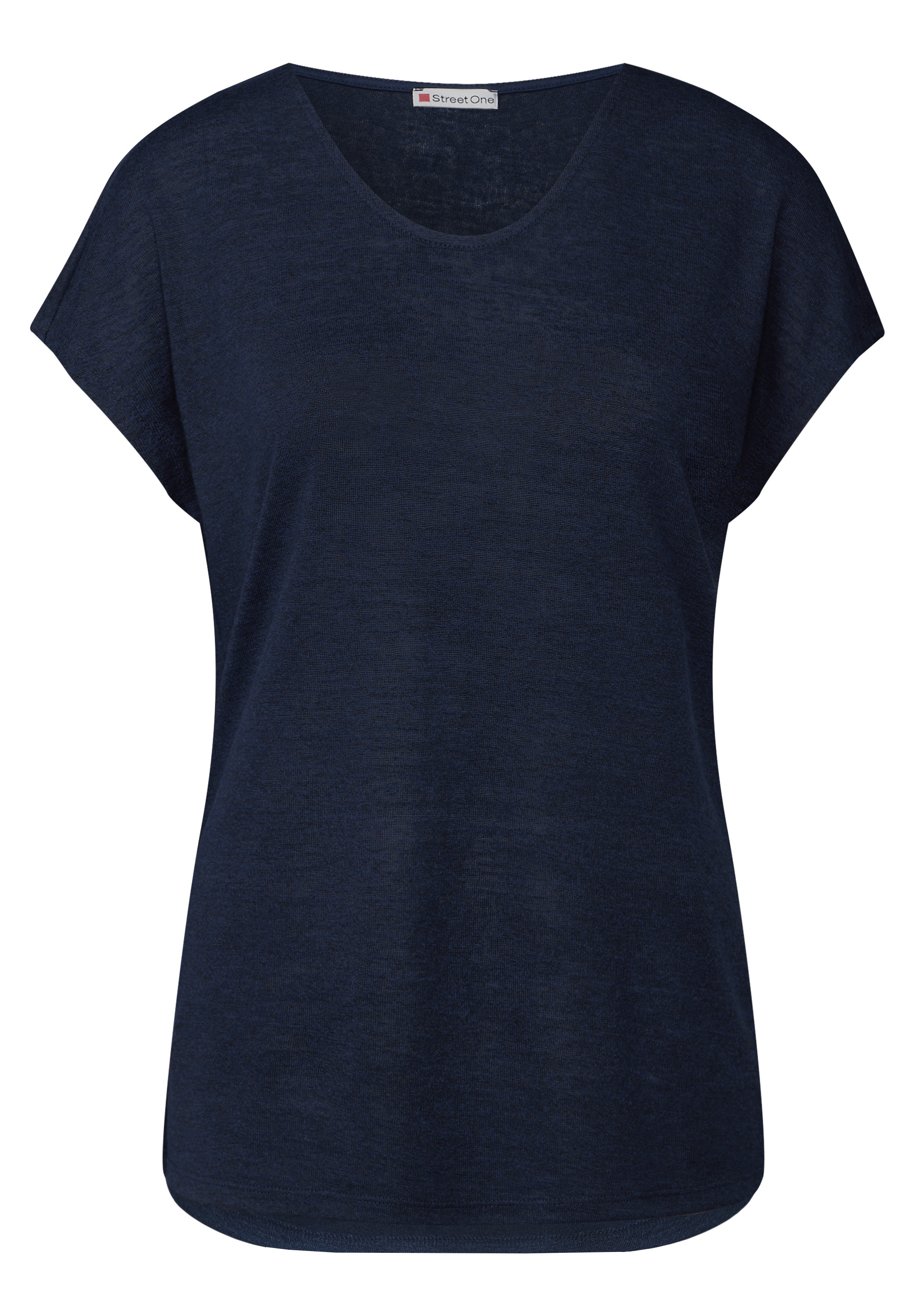 STREET ONE T-Shirt, mit abgerundetem V-Ausschnitt