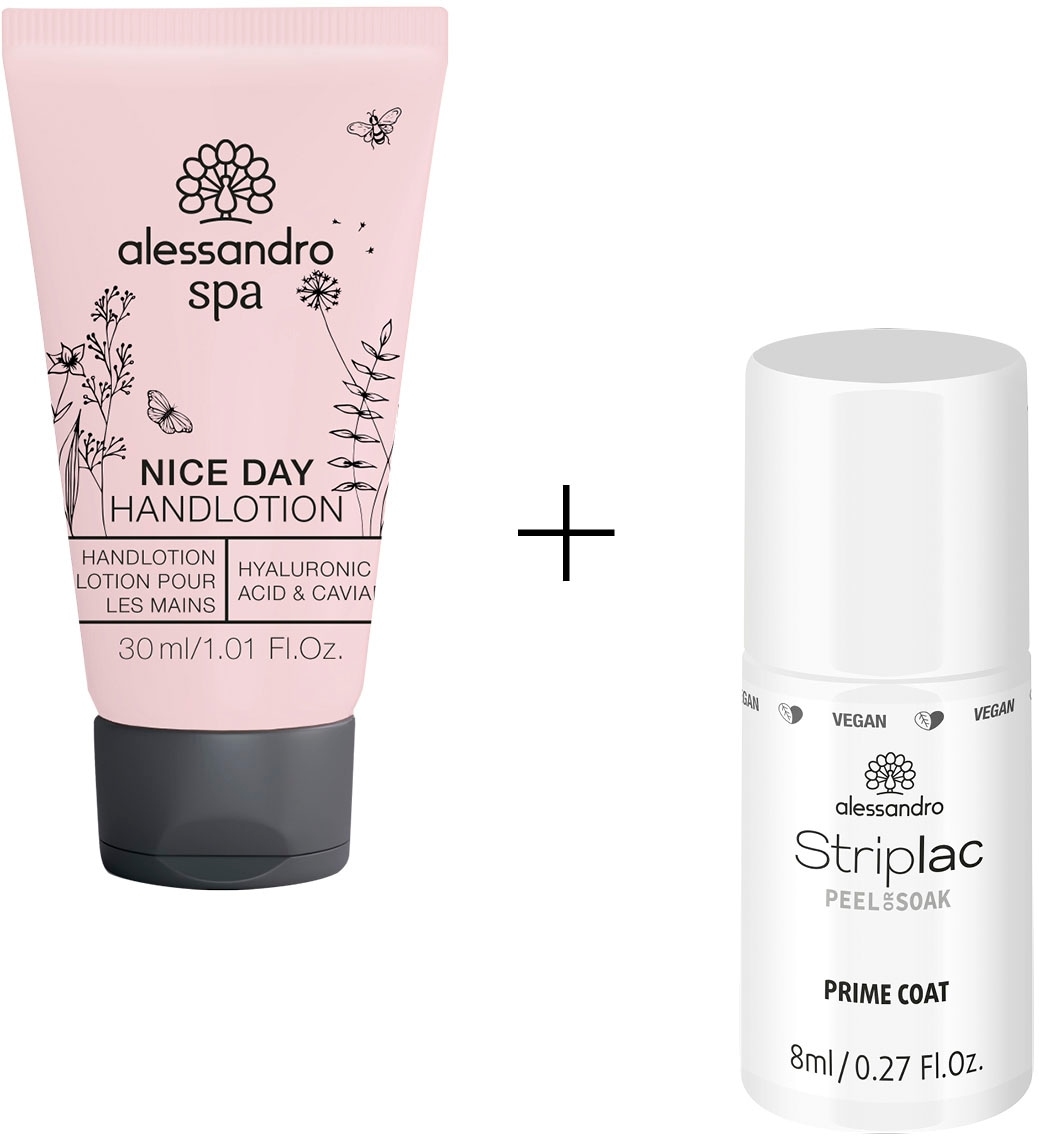 alessandro international Nagellack-Set »Striplack Prime & tlg., Sonderedition«, 30ML BAUR NICE Handlotion SPA COAT DAY kaufen ml Coat 8ML gratis) 30 STRIPLAC (Set, Day | PRIME + Nice 2 HANDCREME