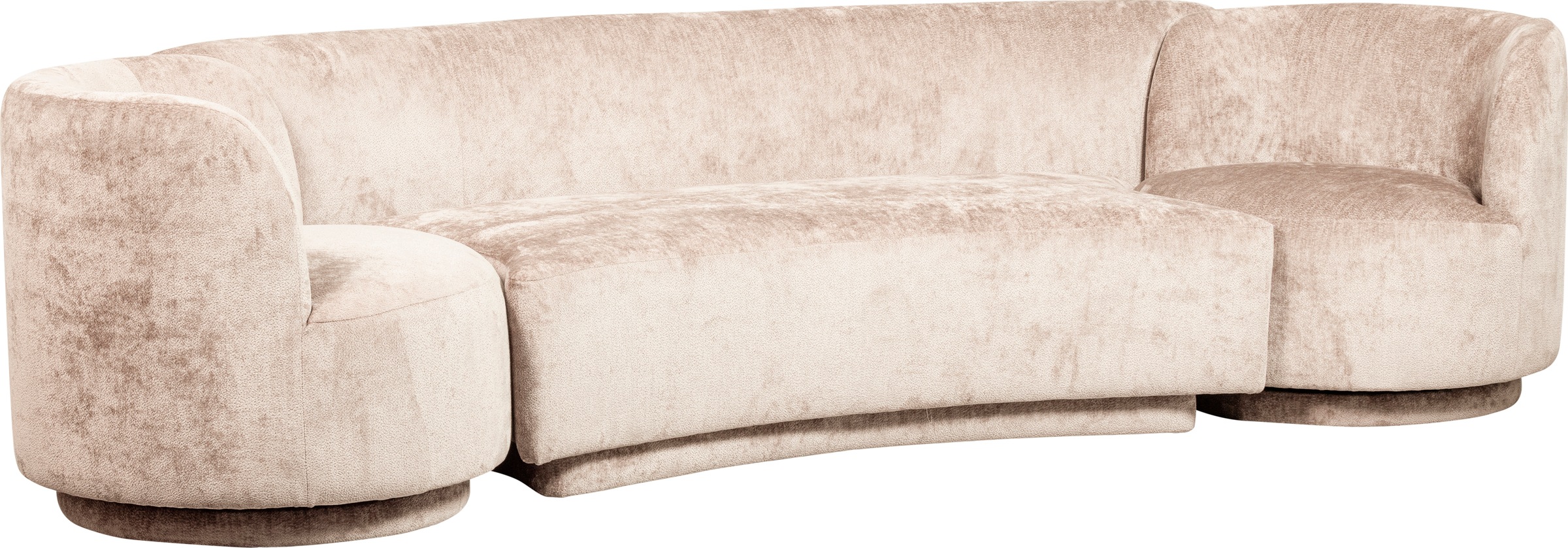 WOOOD Loungesofa "Combi Popular Chenille-Bezug organische Form H 72 x B 290 x T 97 cm" Mit 2 sessel, Tragkraft 400 kg, Maximale Verschleißfestigkeit