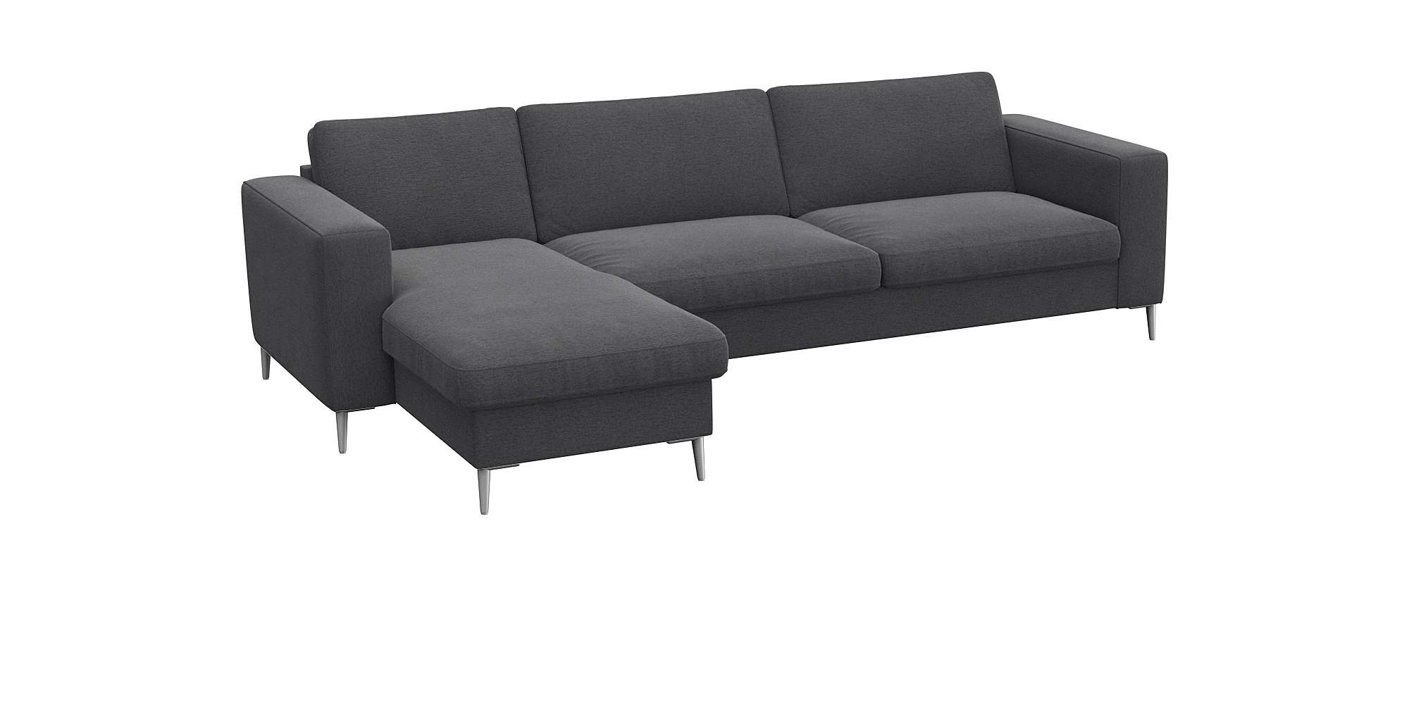 FLEXLUX Ecksofa »Fiore, super Sitzkomfort durch Kaltschaum im Sitz, L-Form«, breite Armlehnen, Kaltschaum, Füße Alu