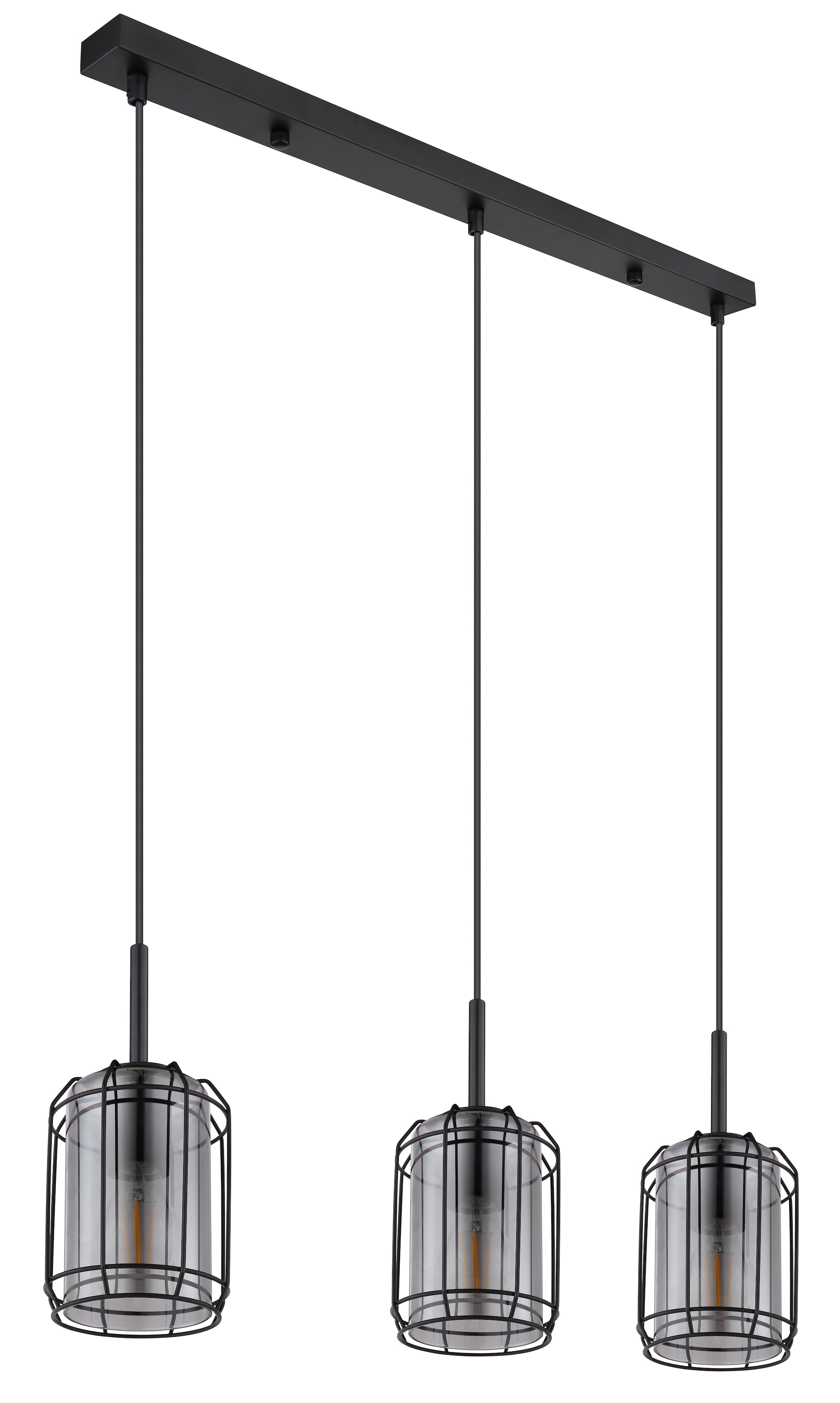 GLOBO LIGHTING Hängeleuchte »KAMMI«, Leuchtmittel E27 | ohne Leuchtmittel, Hängelampe/Pendelleuchte/Glas rauchfarben/Höhe kürzbar/Esstisch