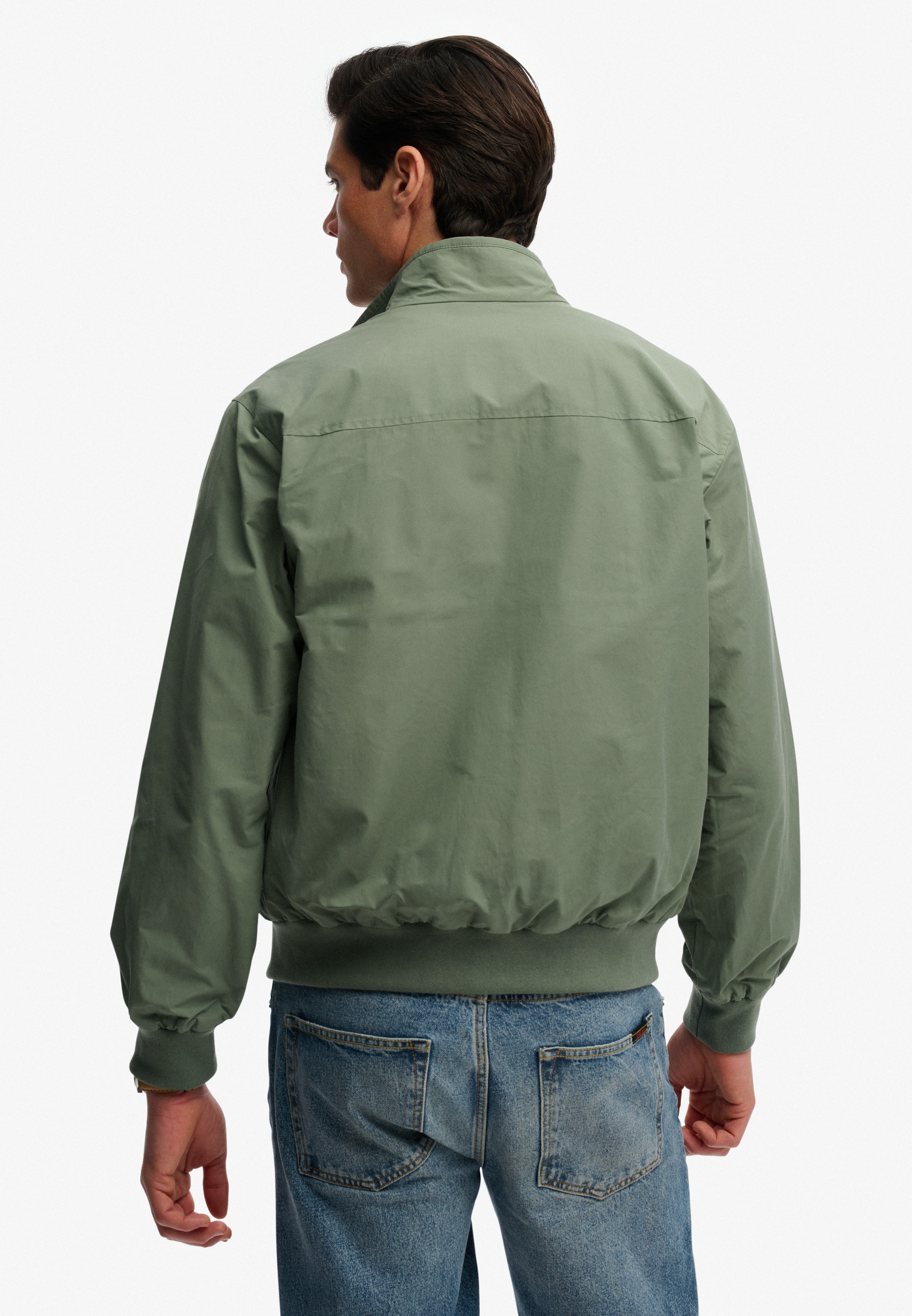 Superdry Parka »CLASSIC HARRINGTON JACKET« ohne Kapuze Relaxed Fit, mit hochschließendem Kragen, aus Polyester und Baumwolle