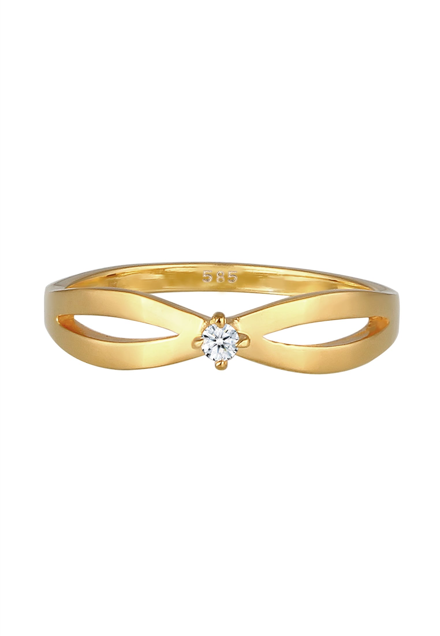 Elli DIAMONDS Verlobungsring »Diamant Weiß Brillantschliff (0.03 ct) 585 Gelbgold«