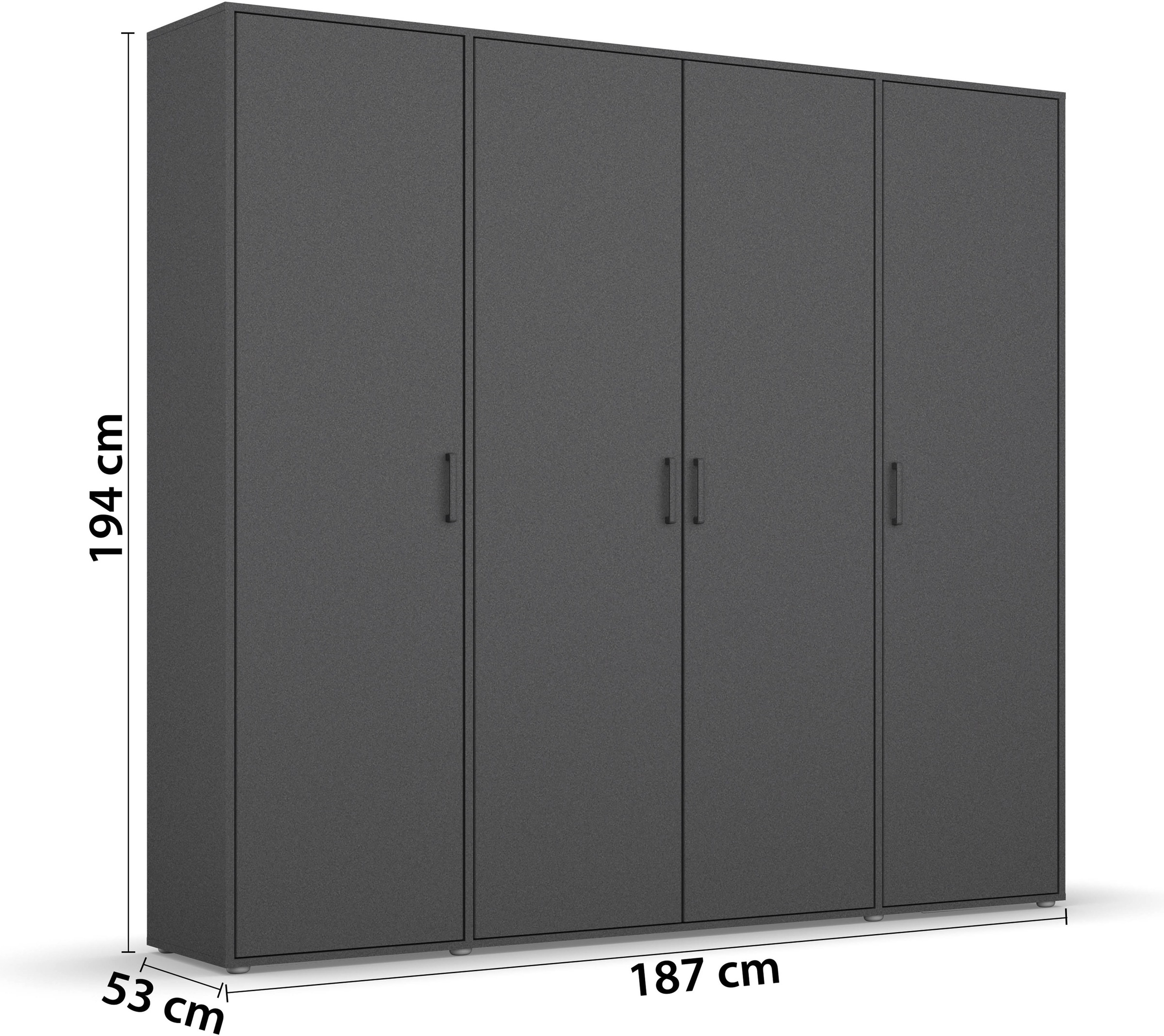 rauch Kleiderschrank »VOYAGER Otto´s Choice Garderobe Wäscheschrank TOPSELLER Schlafzimmer«, (in 3 verschiedenen Ausstattungen BASIC/CLASSIC/PREMIUM), Schrank mit modernen Griffen in viel Stauraum MADE IN GERMANY