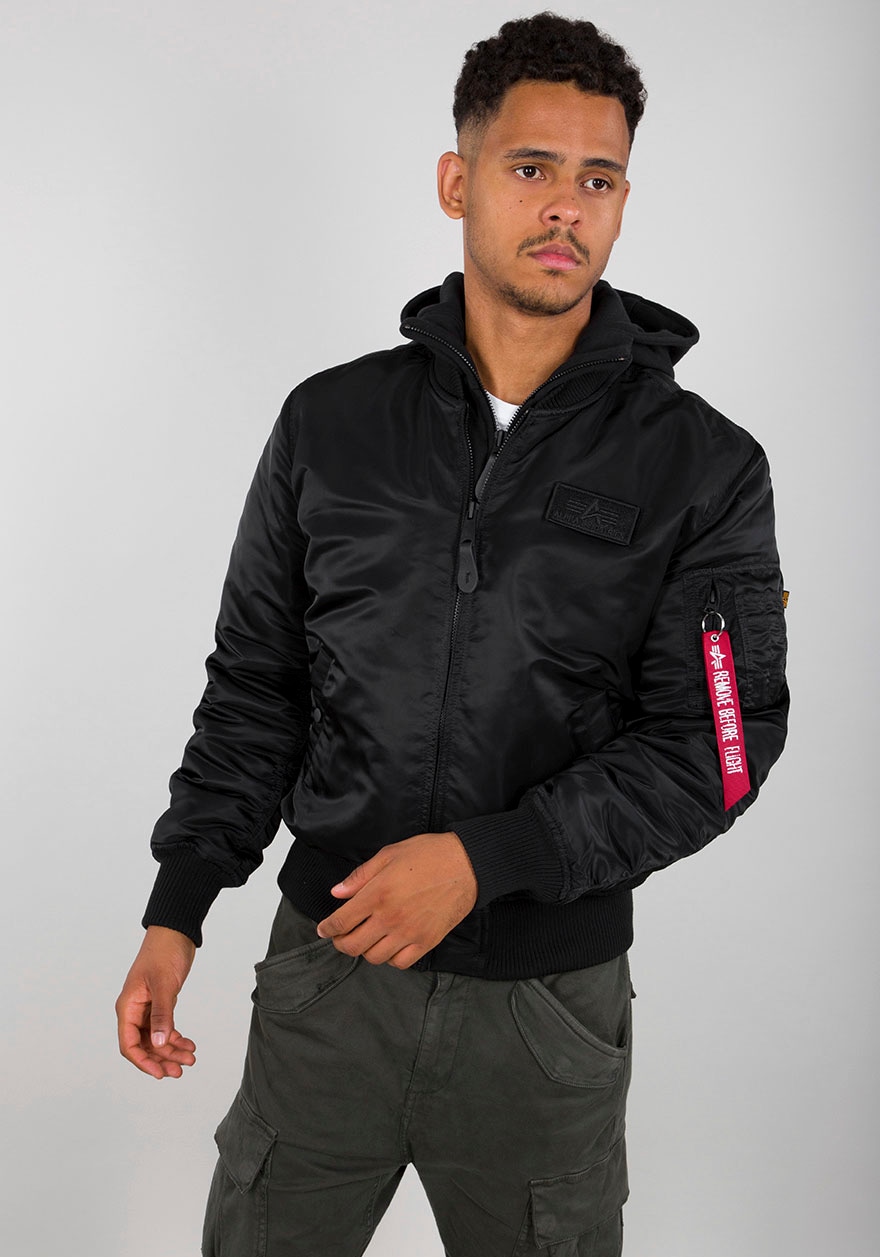 Alpha Industries Bomberjacke ▷ mit Print«, »MA-1 Back ZH kaufen BAUR Kapuze 