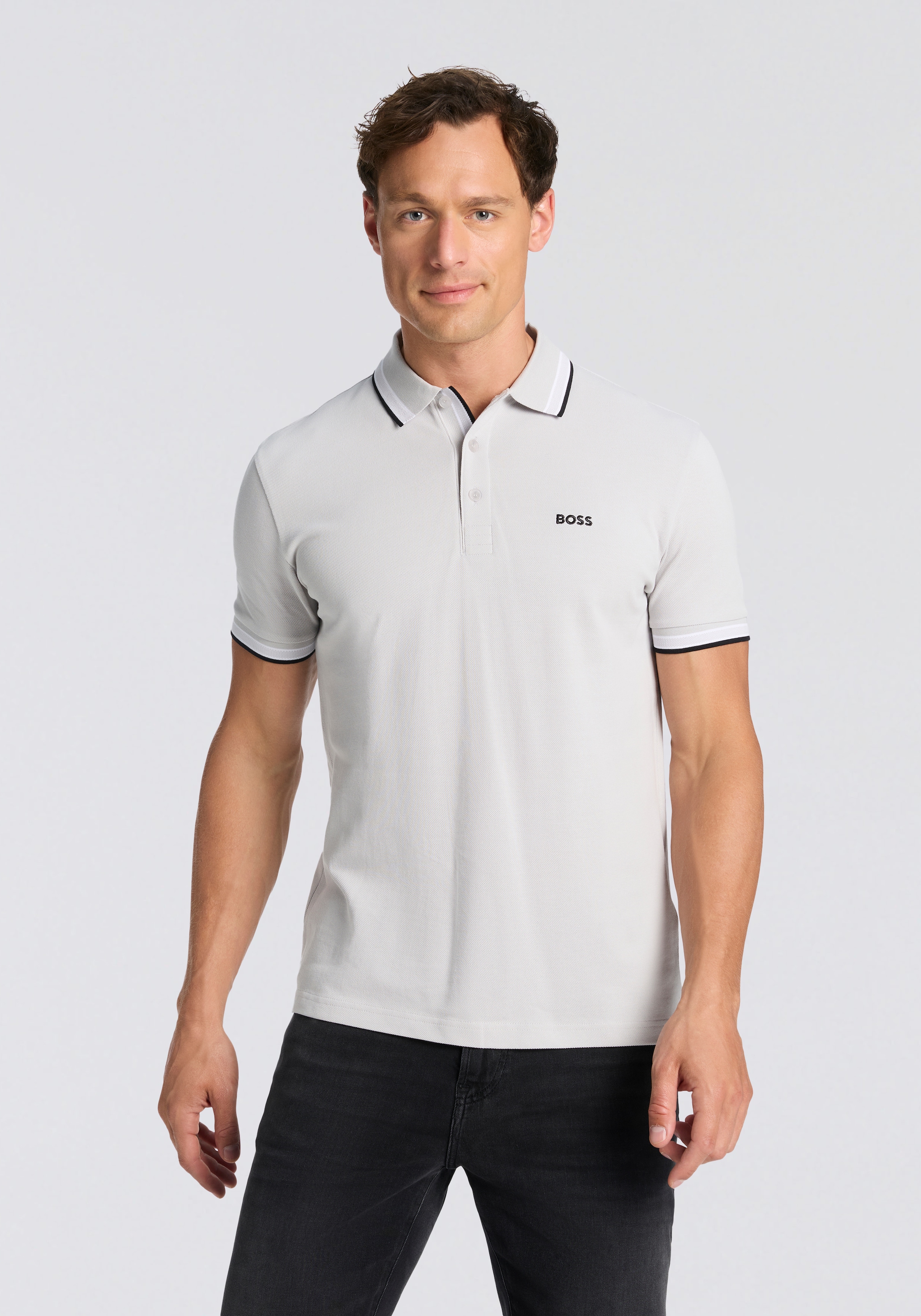 BOSS GREEN Poloshirt "Paddy Regular Fit" atmungsaktive Piqué-Webstruktur, Flachstrickkragen, gerader Schnitt