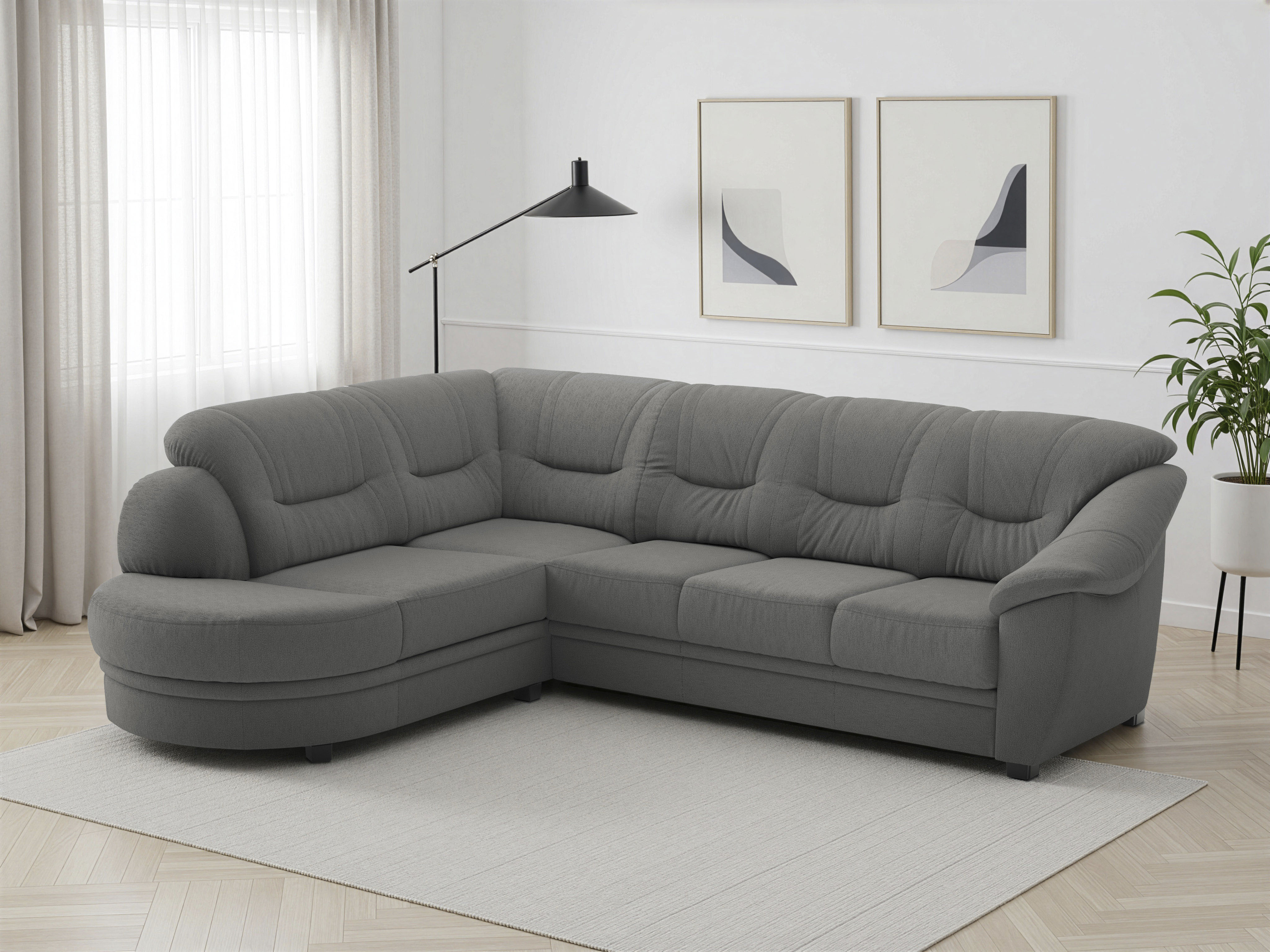 sit&more Ecksofa "Savona L-Form, B: 267 cm, Couch mit Federkern, Komfortsitzhöhe 46 cm" optional mit Schlaffunktion