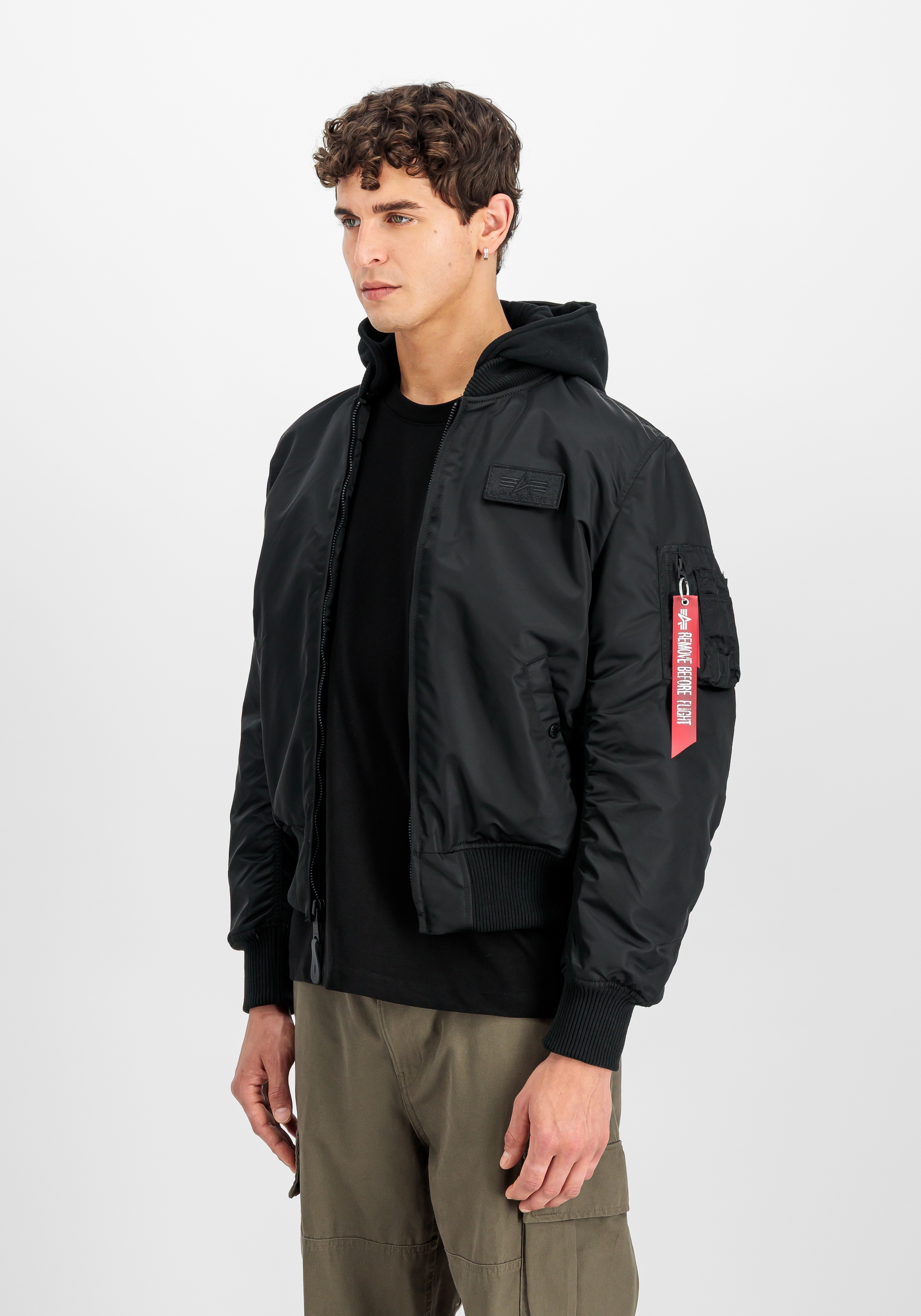 Alpha Industries Bomberjacke "MA-1 ZH Back Print" mit Kapuze Kunstfaser, sl günstig online kaufen