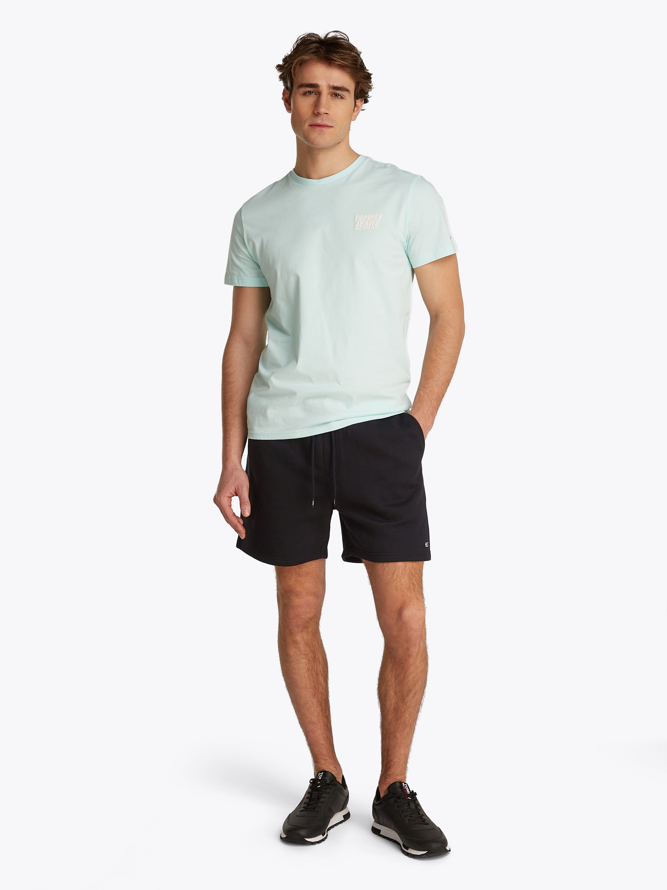 Sweatshorts TOMMY JEANS "TJM FLAG BEACH", Herren, Gr. M, N-Gr, schwarz, Sweatware, Obermaterial: 80% Baumwolle, 20% Polyester, Hosen Sweatshorts 3
