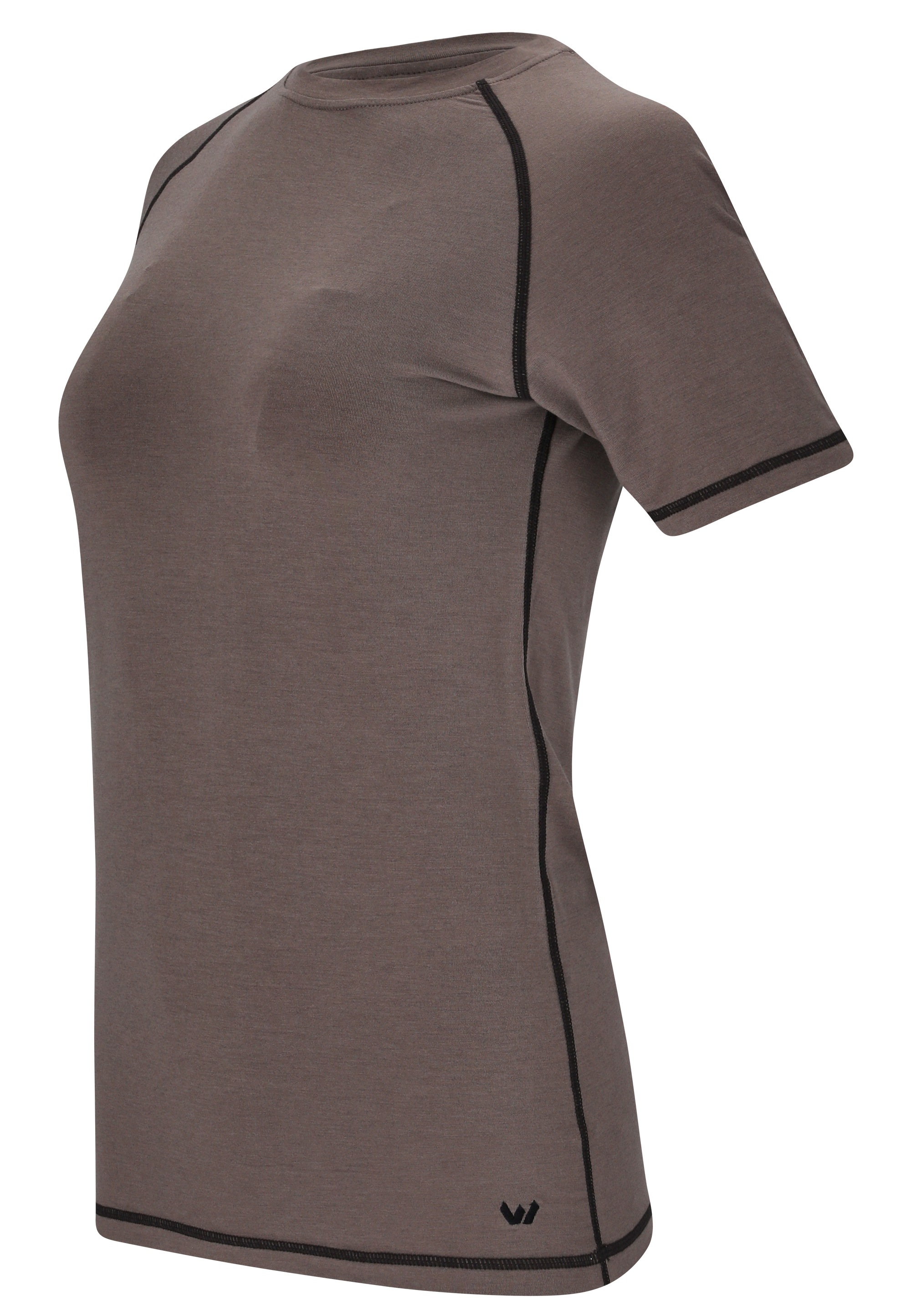 T-Shirt WHISTLER "Athene", Damen, Gr. 40, grau, 28% Wolle, 5% Elasthan, 67% Viskose, unifarben, normal, Rundhals, Shirts T-Shirt, mit hohem Rundhalsausschnitt 3