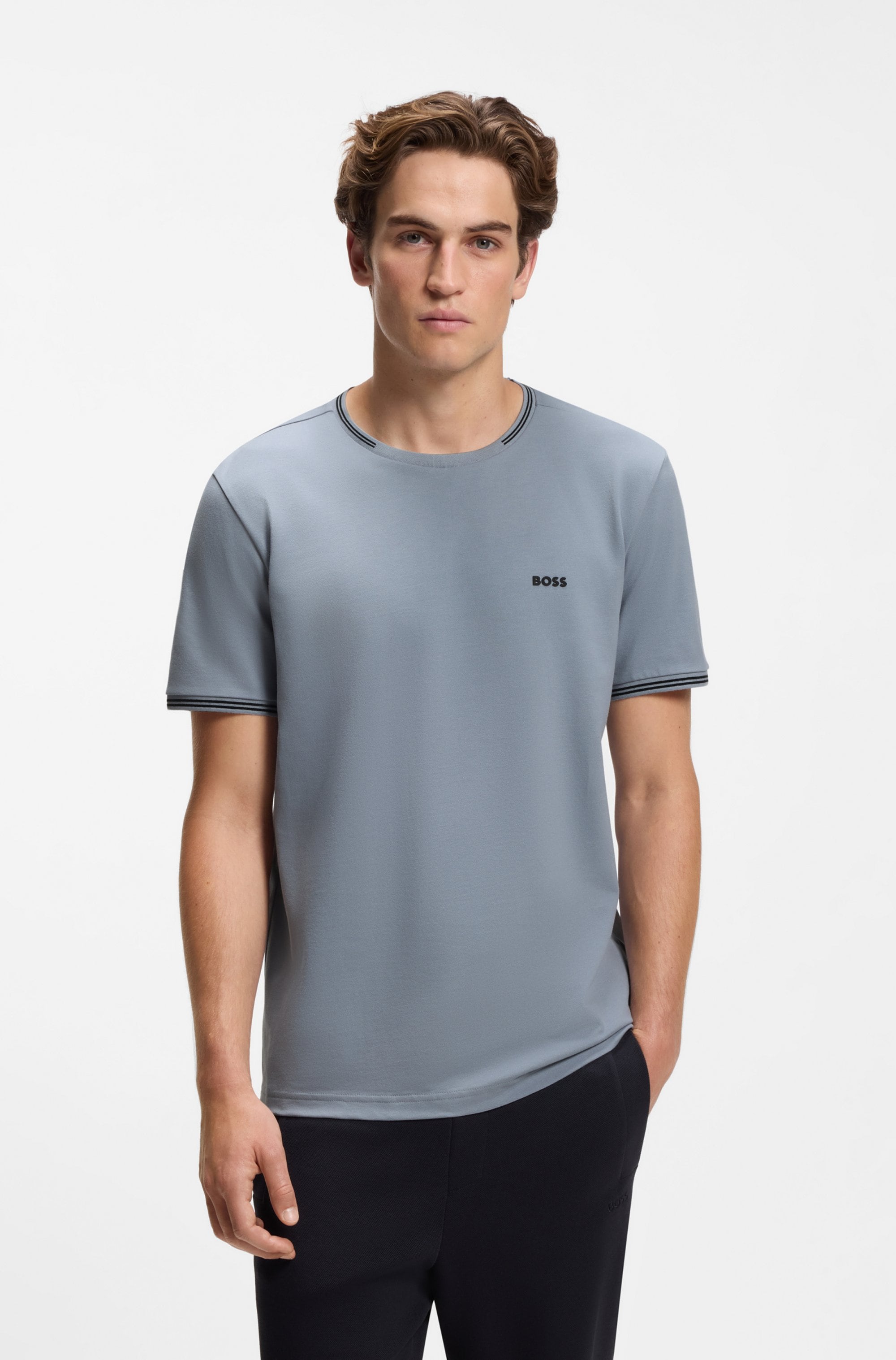 BOSS GREEN T-Shirt "Taul Stretch-Baumwoll-Pique" aus softem Stretch-Baumwoll-Piqué, Regular Fit, Kühlend