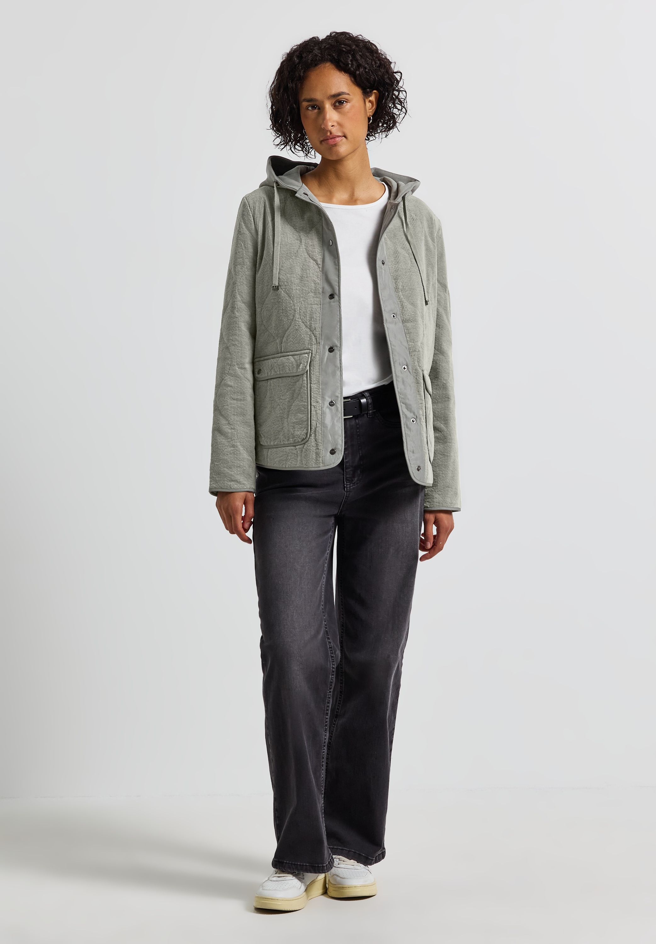STREET ONE Cordjacke, mit Kapuze, in Cord-Optik