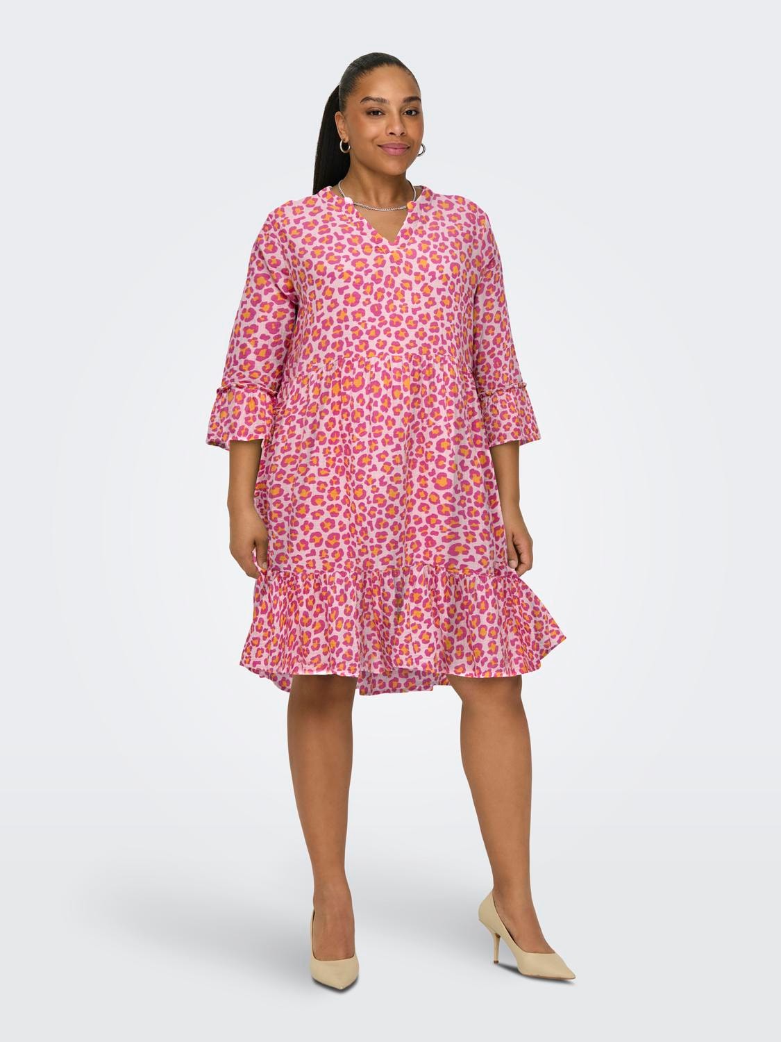 ONLY CARMAKOMA Tunikakleid "CARTHYRA LIFE PEPLUM DRESS WVN", aus Musselin günstig online kaufen