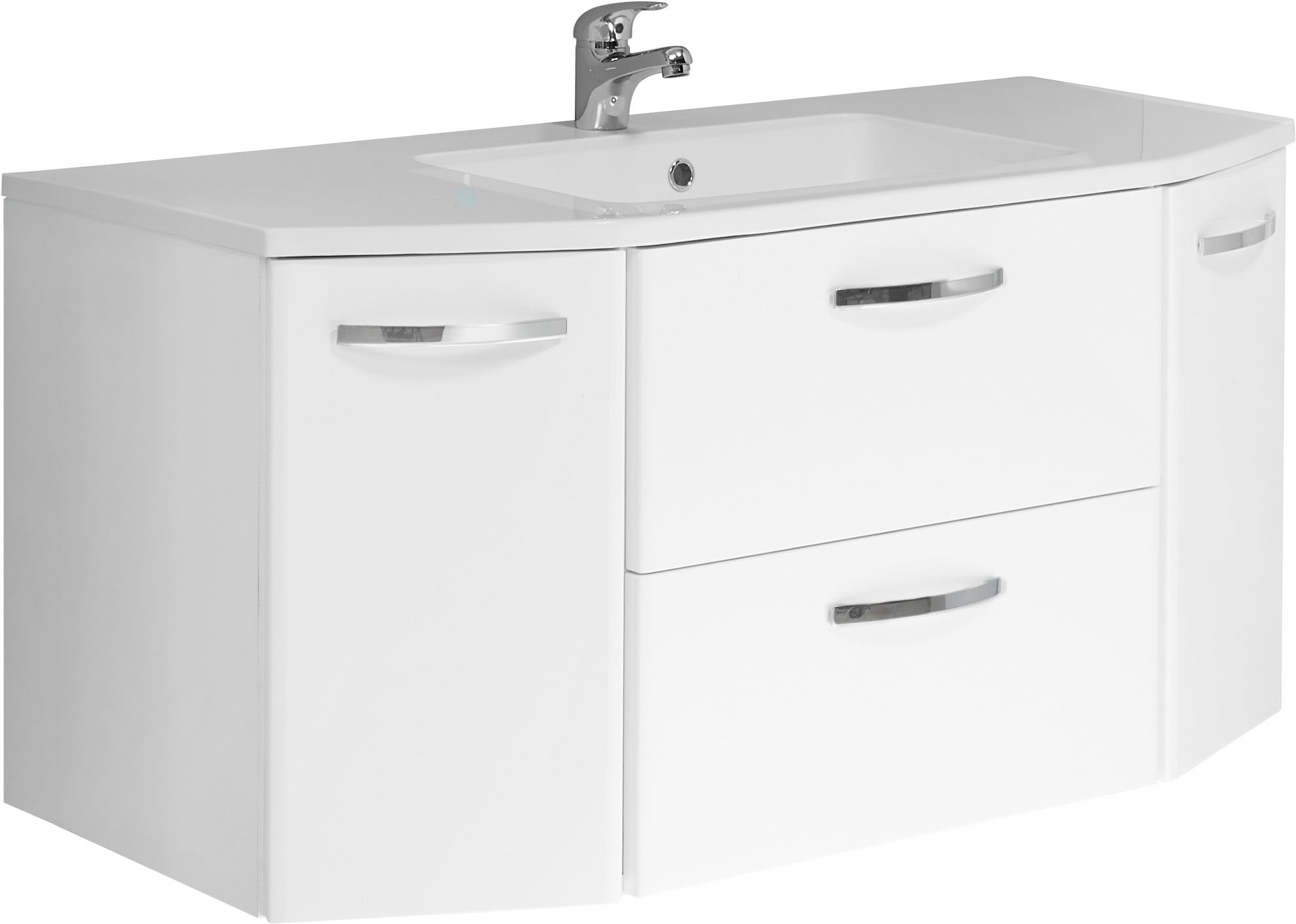 Saphir Waschtisch "Quickset 326, mit Mineralmarmorbecken, 112cm breit" 2 Stk. tlg.