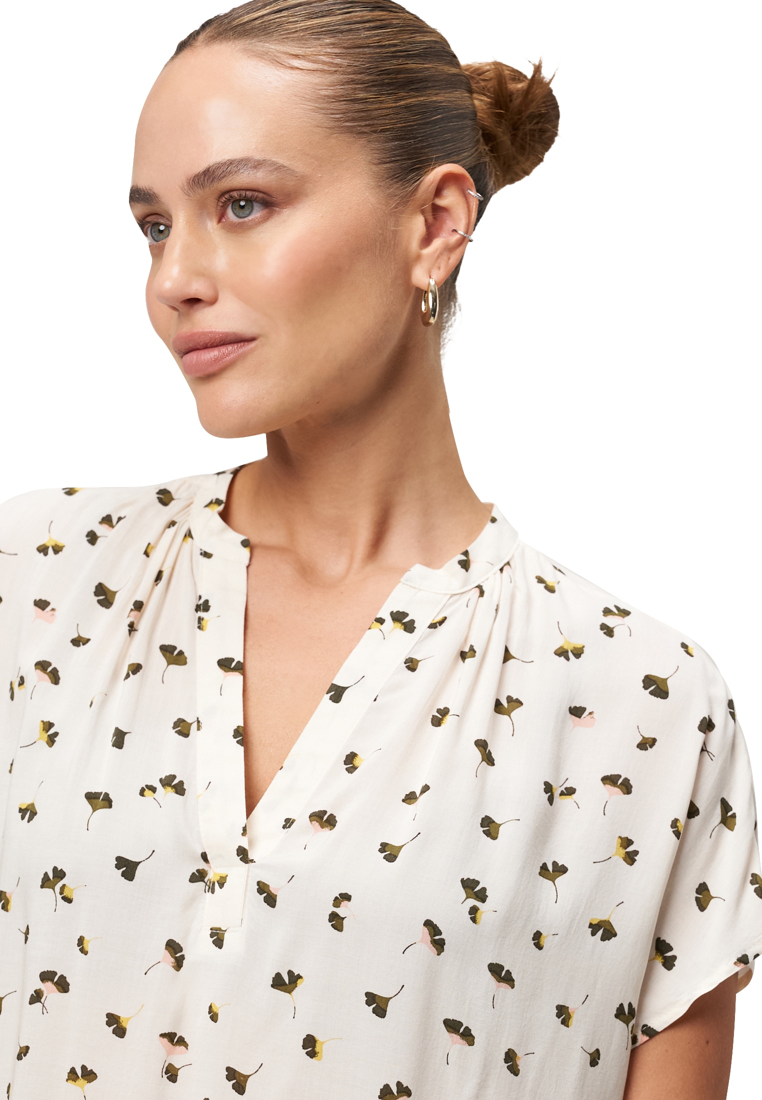 Zero Klassische Bluse »zero Bluse mit Blätterdruck«