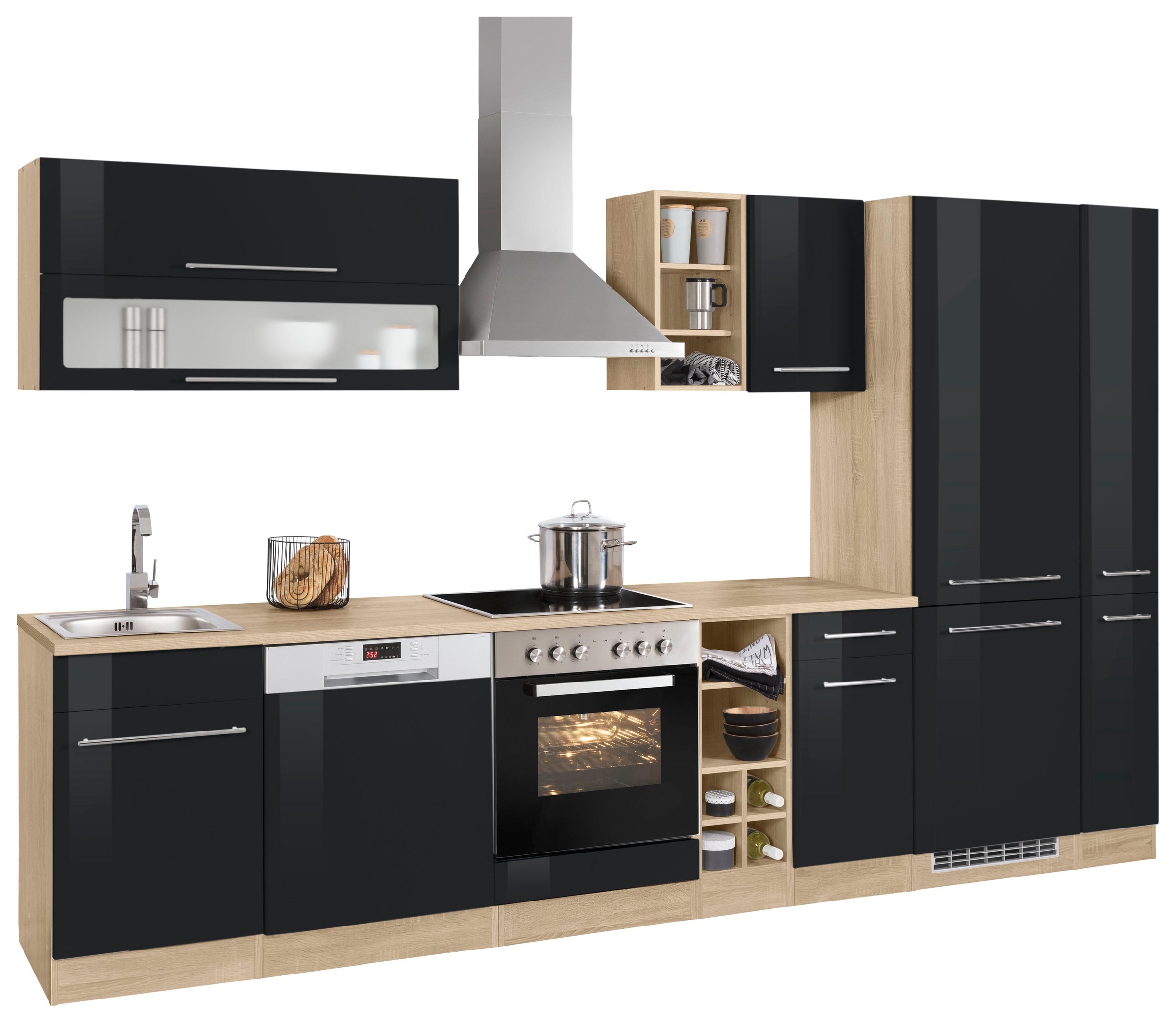 KOCHSTATION Küchenzeile »KS-Eton«, mit E-Geräten, Breite 330 cm