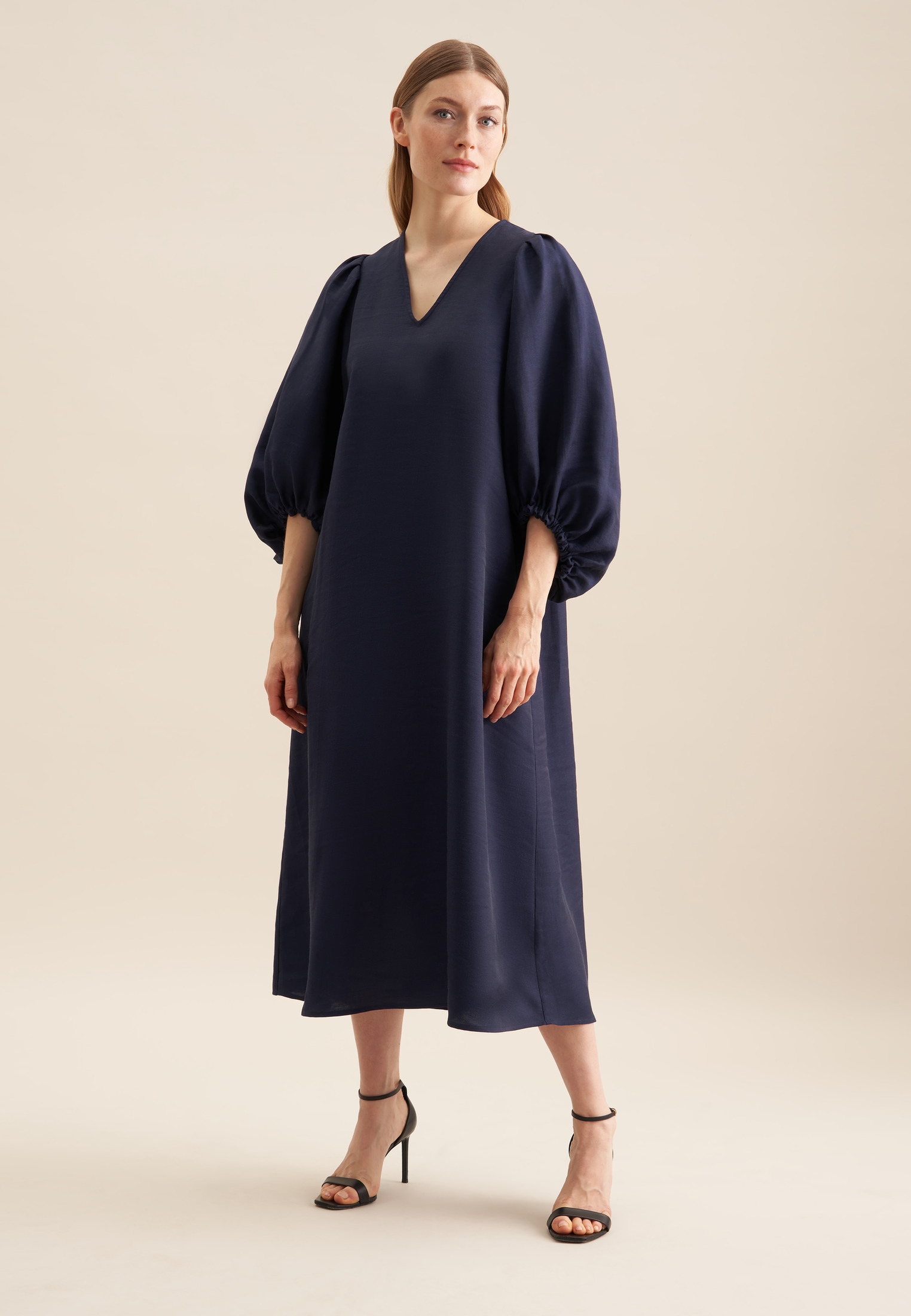 seidensticker Sommerkleid »Schwarze Rose«, 3/4-Arm V-Neck Uni