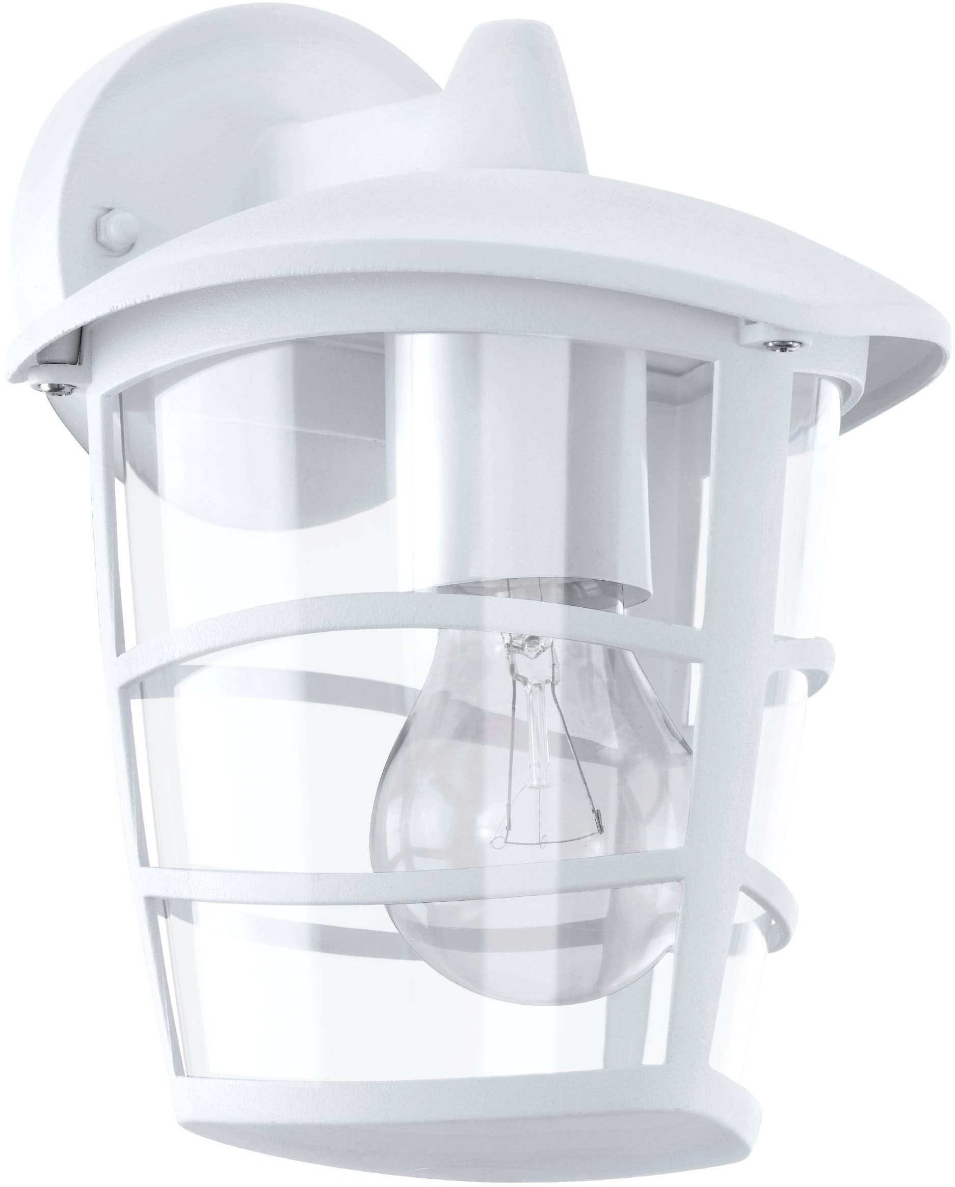 EGLO Wandleuchte »Aloria Außen-Wandlampe, Außenleuchte, Aluguss, Kunststoff, E27, IP44« E27 1 Stk. Wand-/Deckenleuchte - L17 x H22,5 x AL19 cm - weiß - 1X60W exkl.